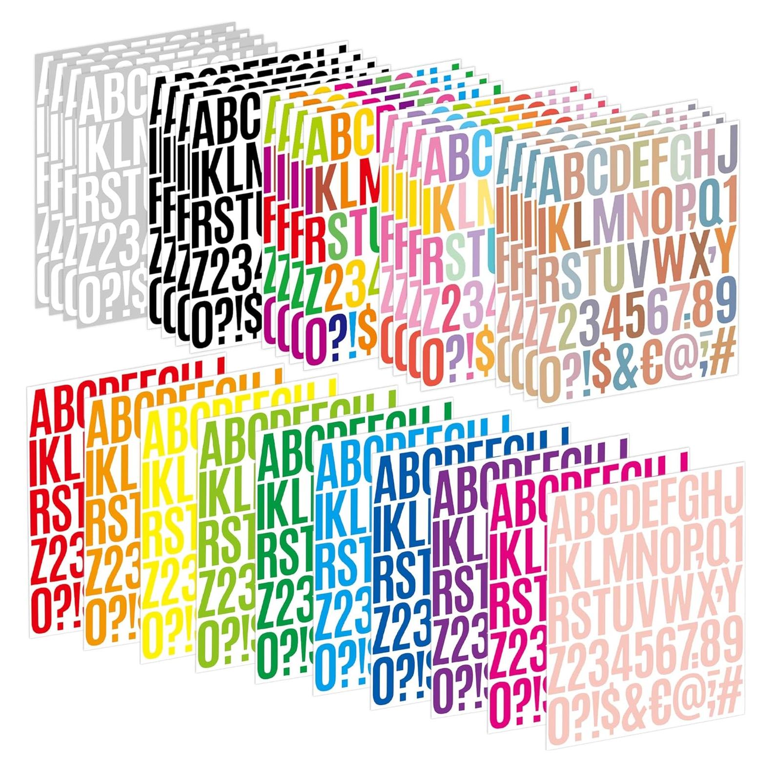 Calcomanías de Letras Metsyth 30 Hojas 1500 Piezas Multicolor