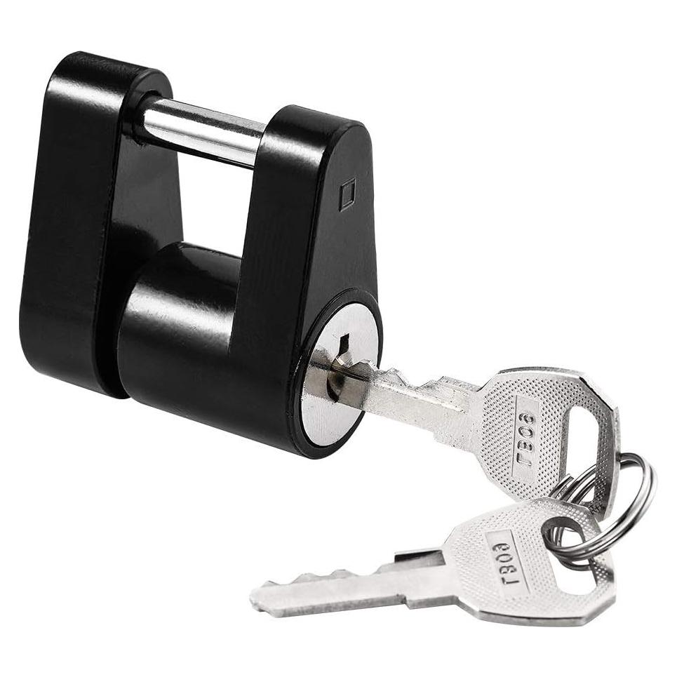 Cerradura de Acoplador de Remolque CZC AUTO Negra 1/4"