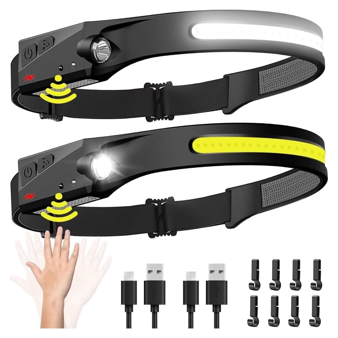 Linterna Frontal Recargable BIAT 2PCS 230° LED Sensor