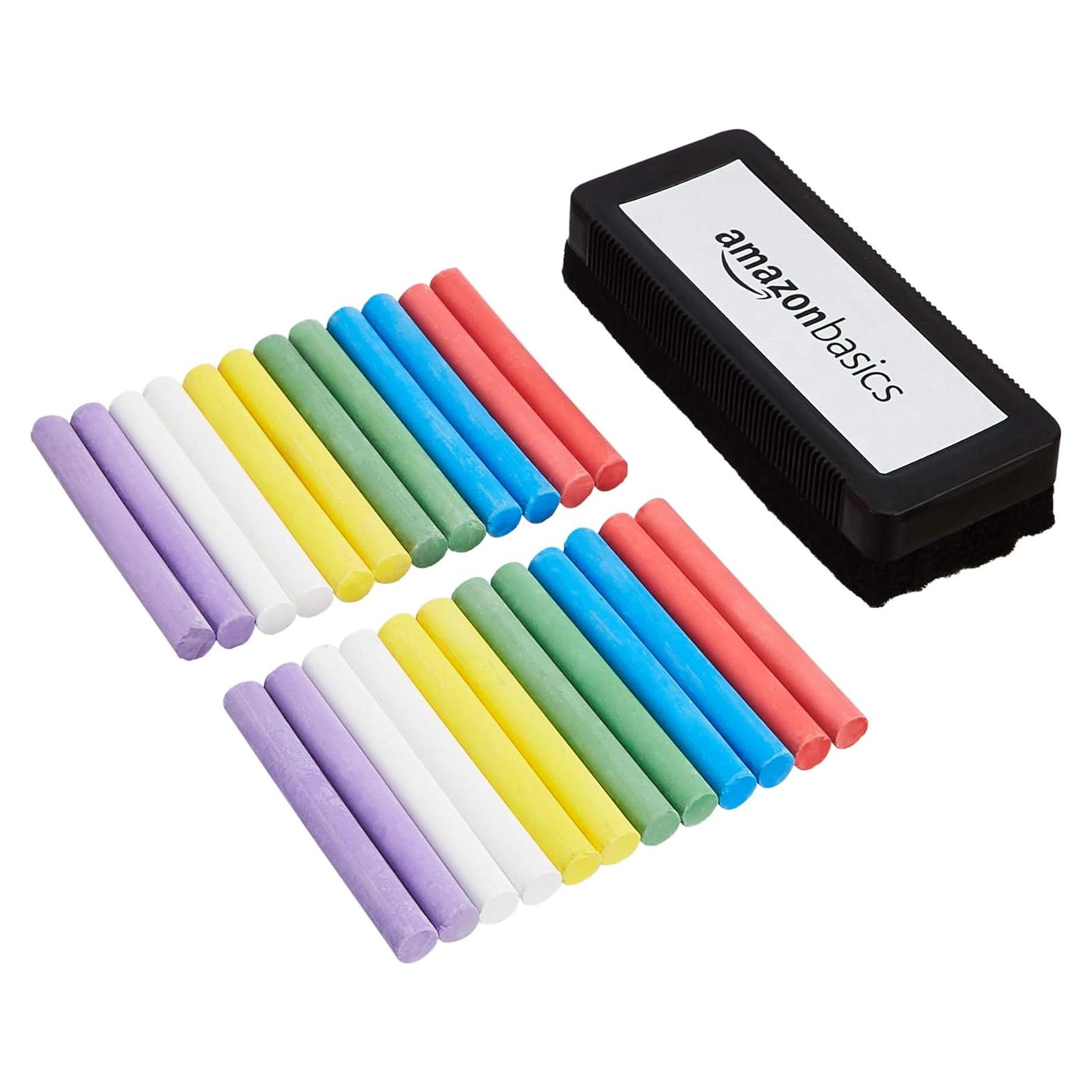 Tiza Sin Polvo Amazon Basics 24 Piezas con Borrador