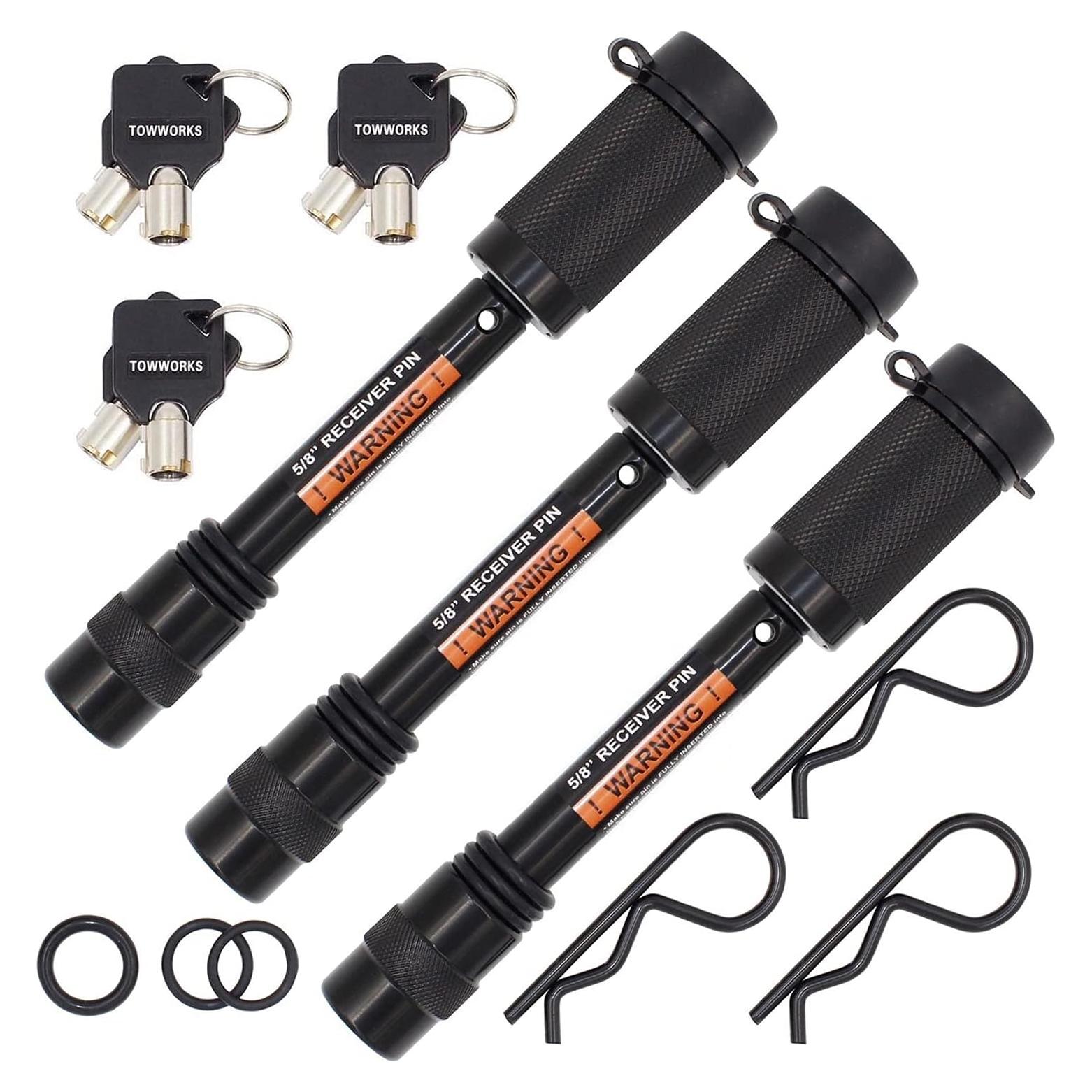 Cerraduras para Enganche de Remolque TowWorks 79633 - 3 Pasadores 5/8"