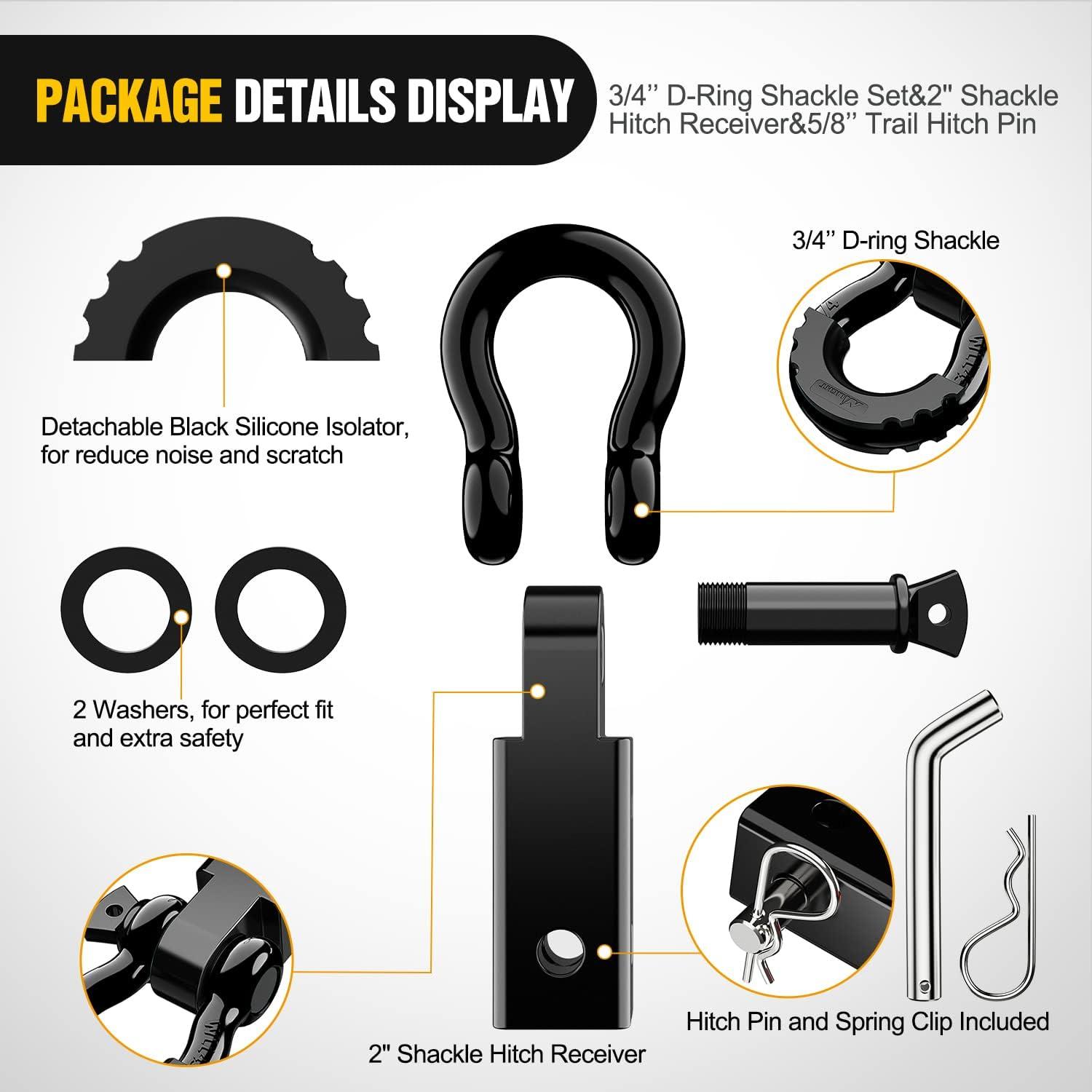 Receptor de Enganche Nilight 2" 45000 Lbs para Remolque