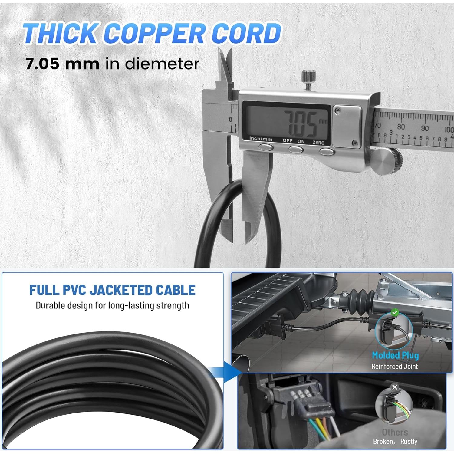 Cable de Extensión para Remolque MECMO 4 Pines 30 cm