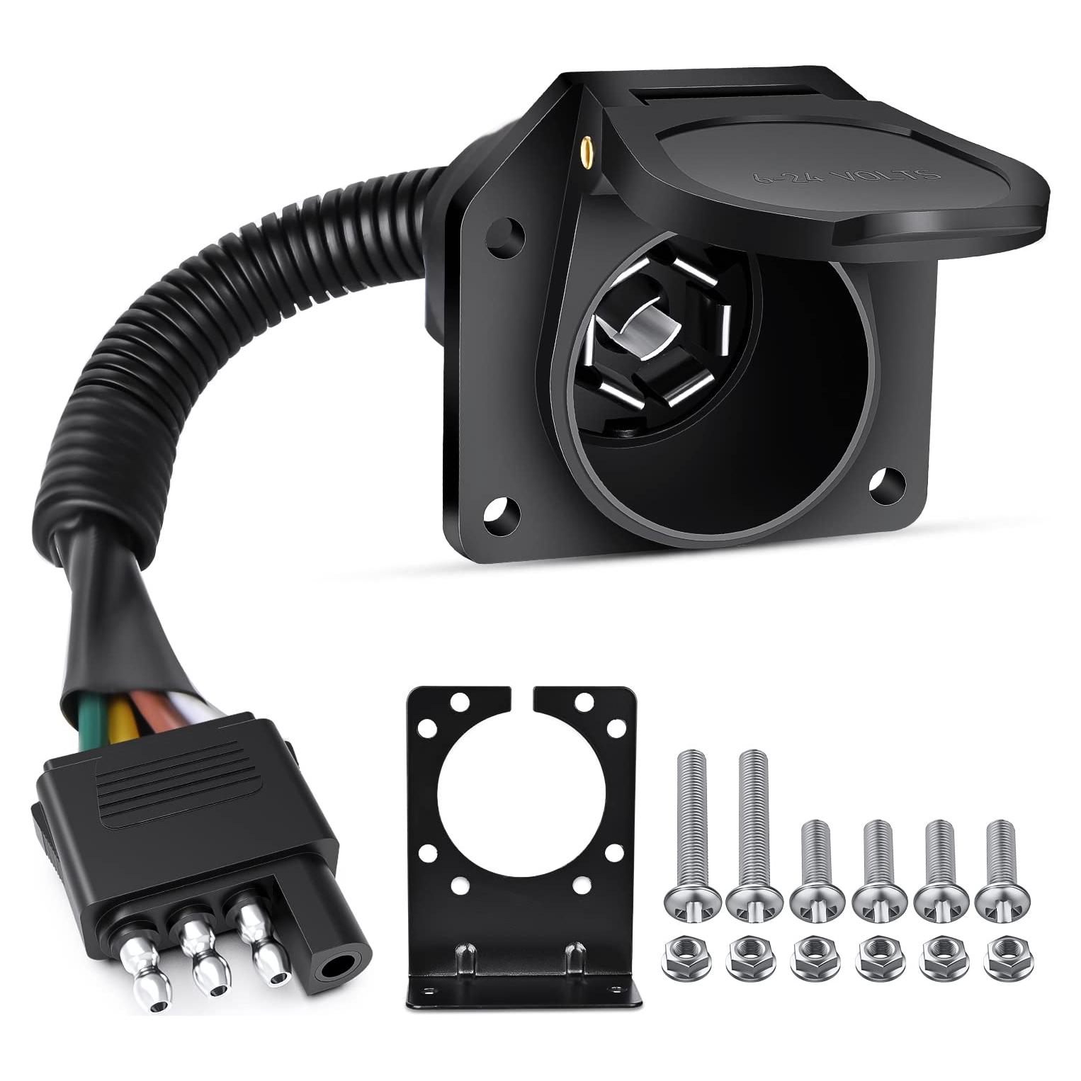 Adaptador de Remolque Nilight 4 Vías Planas a 7 Vías Redondas