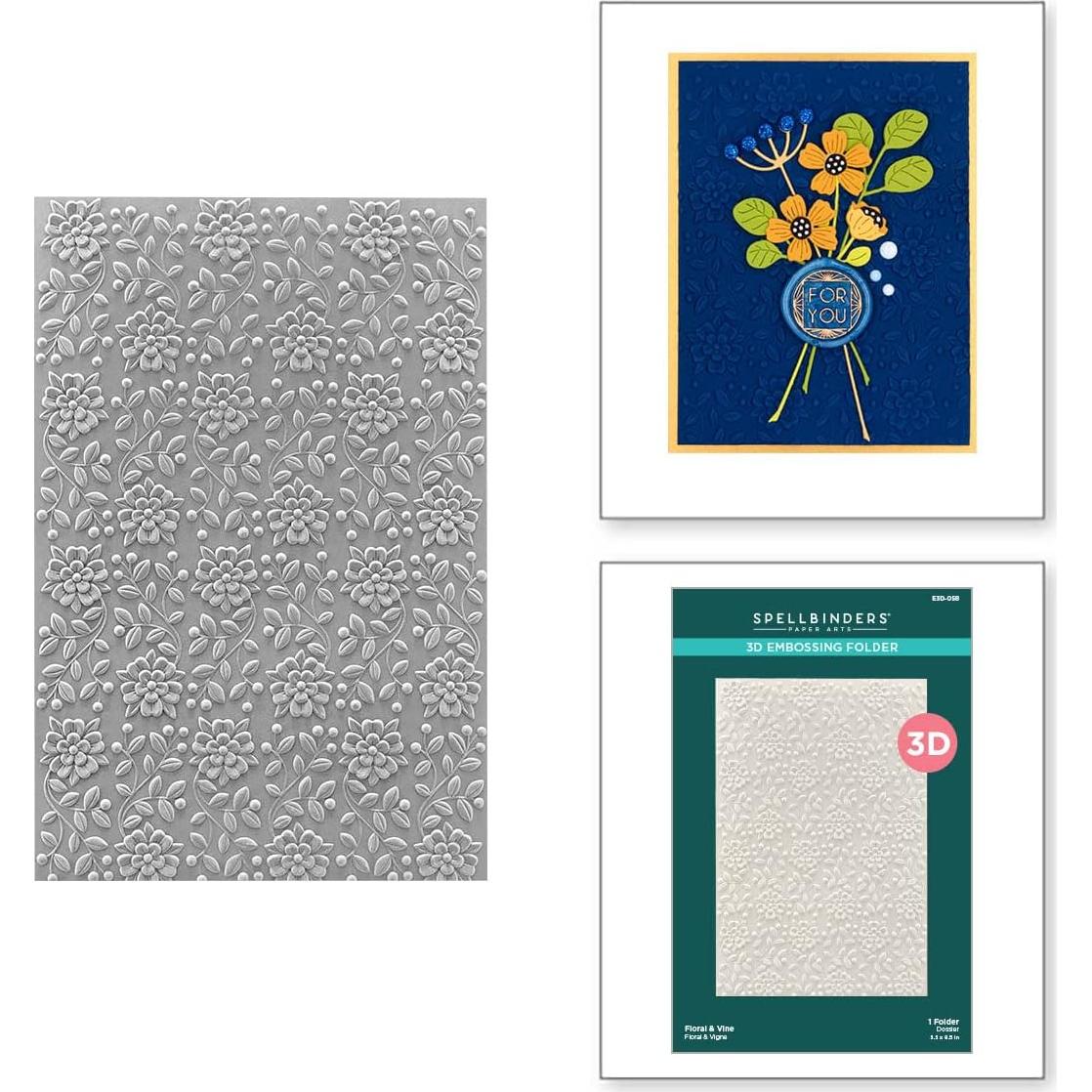 Carpeta de Embossing 3D Floral y Vid Spellbinders 14.73x22.86 cm