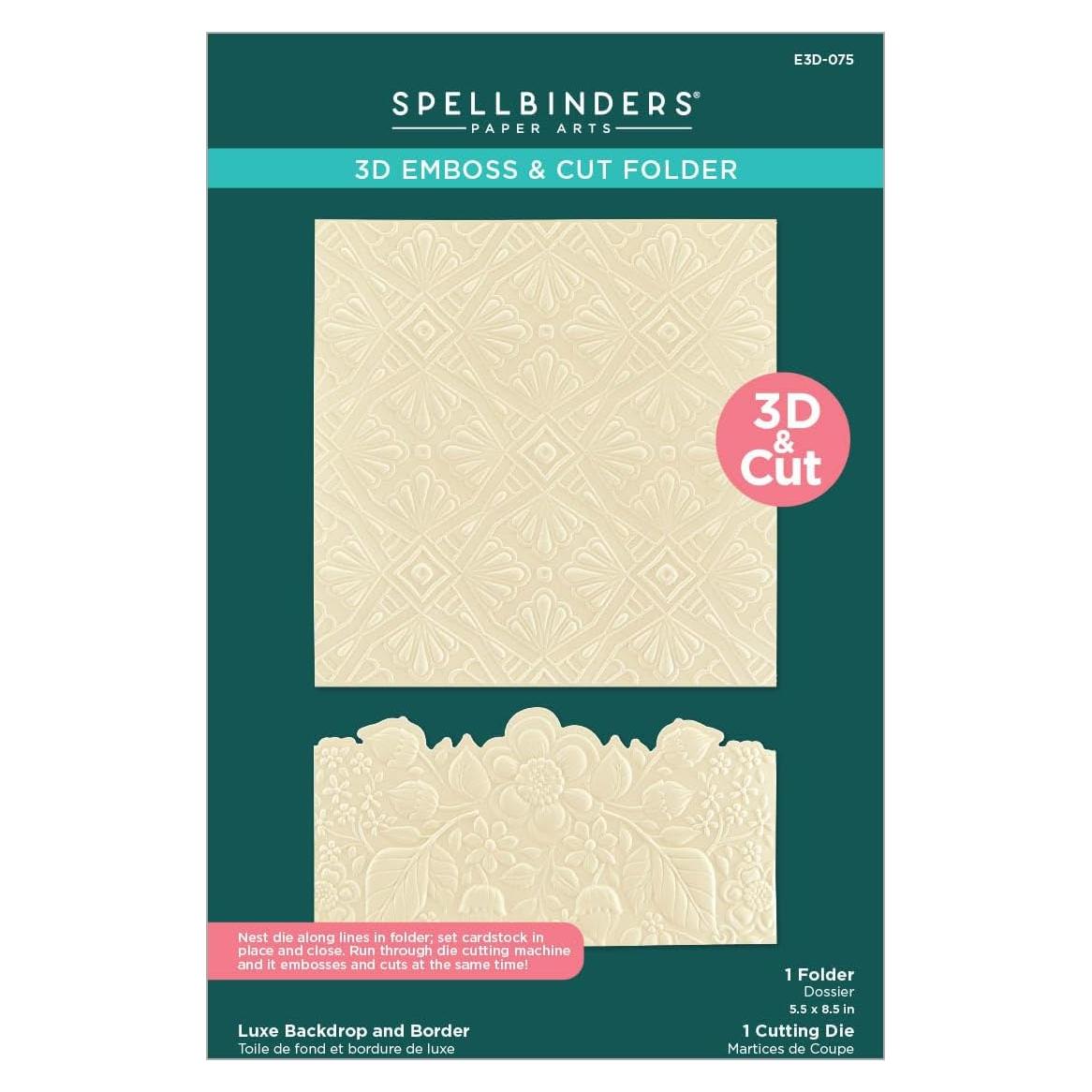 Carpeta de Embossing 3D Luxe Backdrop y Border Spellbinders