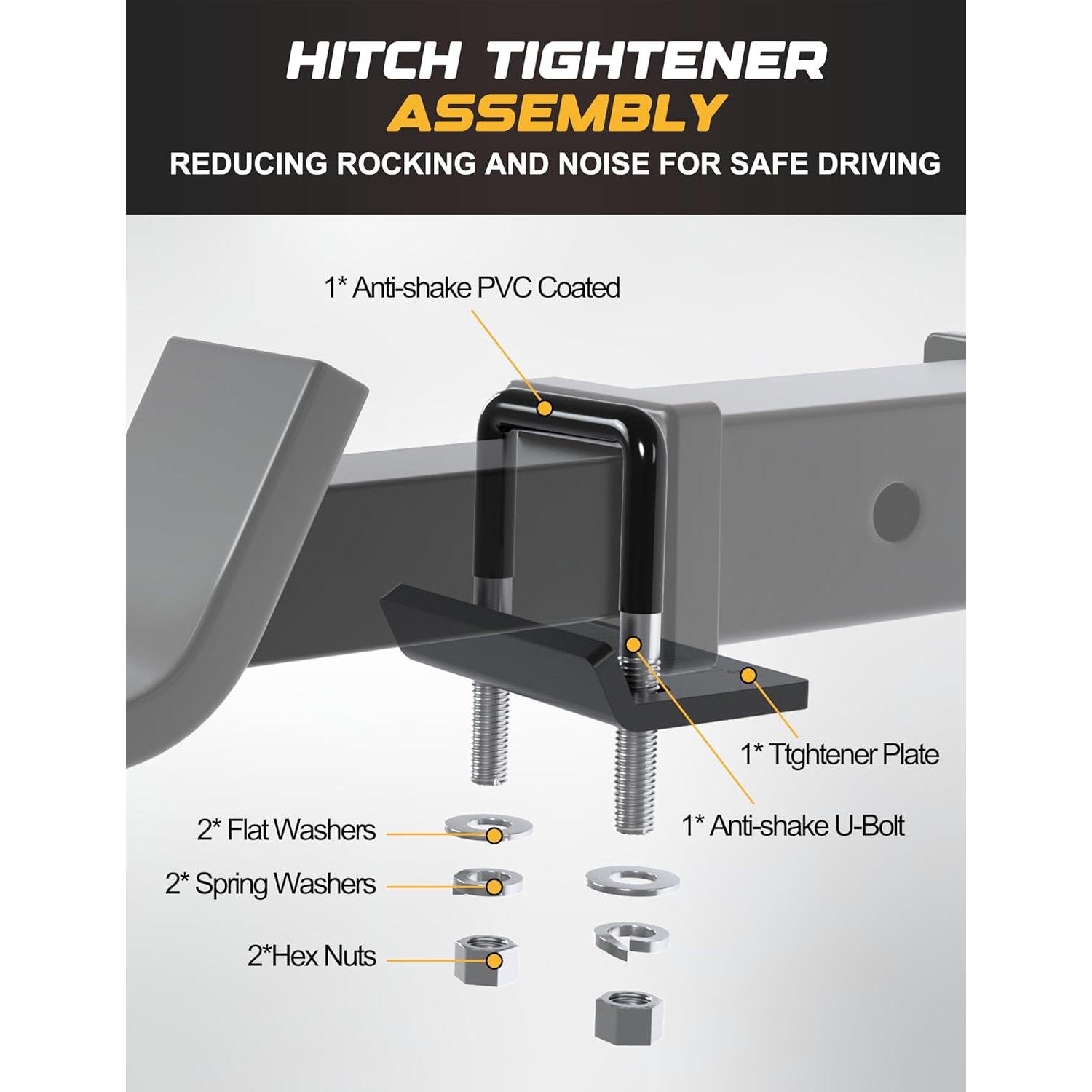 Apretador de Enganche Antivibración RETRUE 2" (5.08 cm) Negro