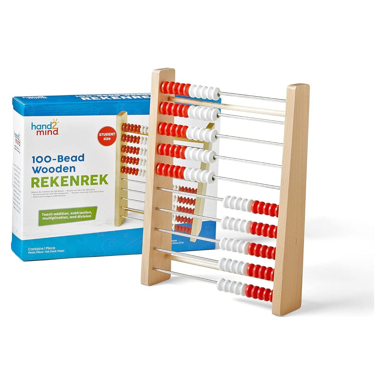 Rekenrek de Madera Hand2mind 100 Cuentas para Niños 4-10 Años