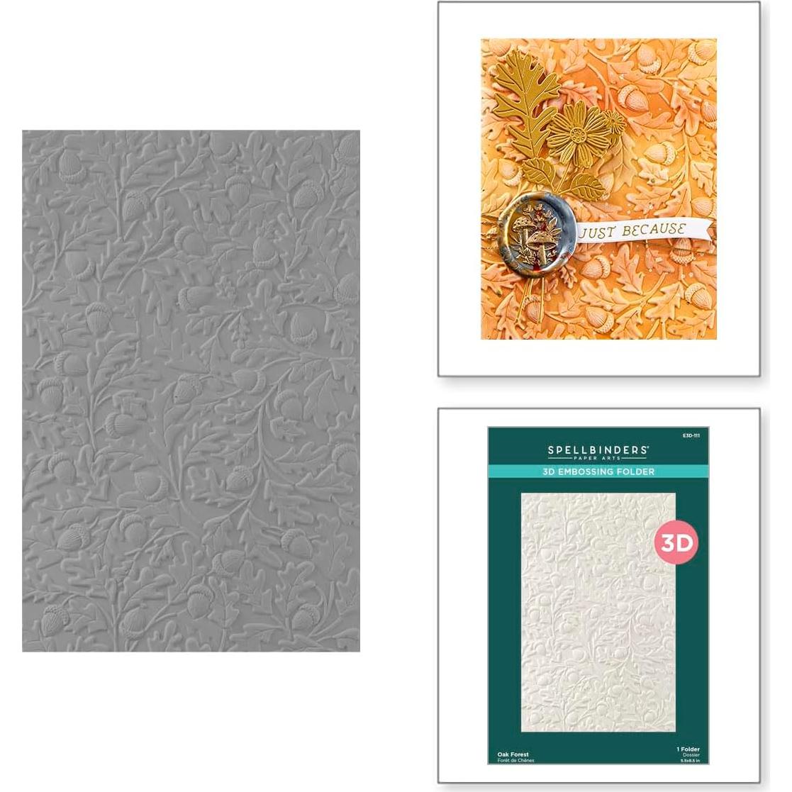 Carpeta de Embossing 3D Spellbinders Bosque de Robles 14x22 cm