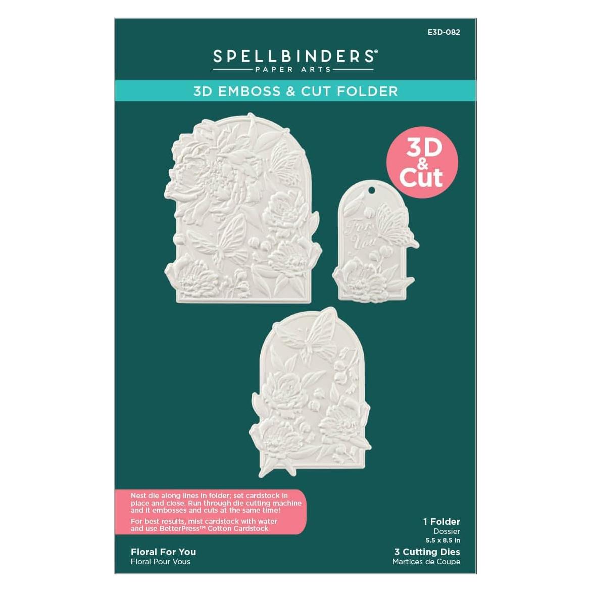 Carpeta de Embossing 3D Floral Spellbinders 14x21.6 cm