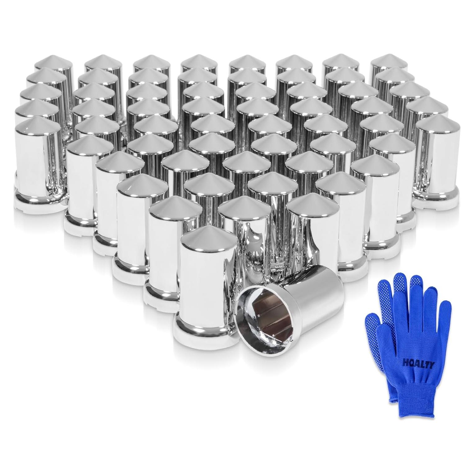 60 Cubiertas de Tuercas de Llantas HQALTY 33mm Cromadas ABS