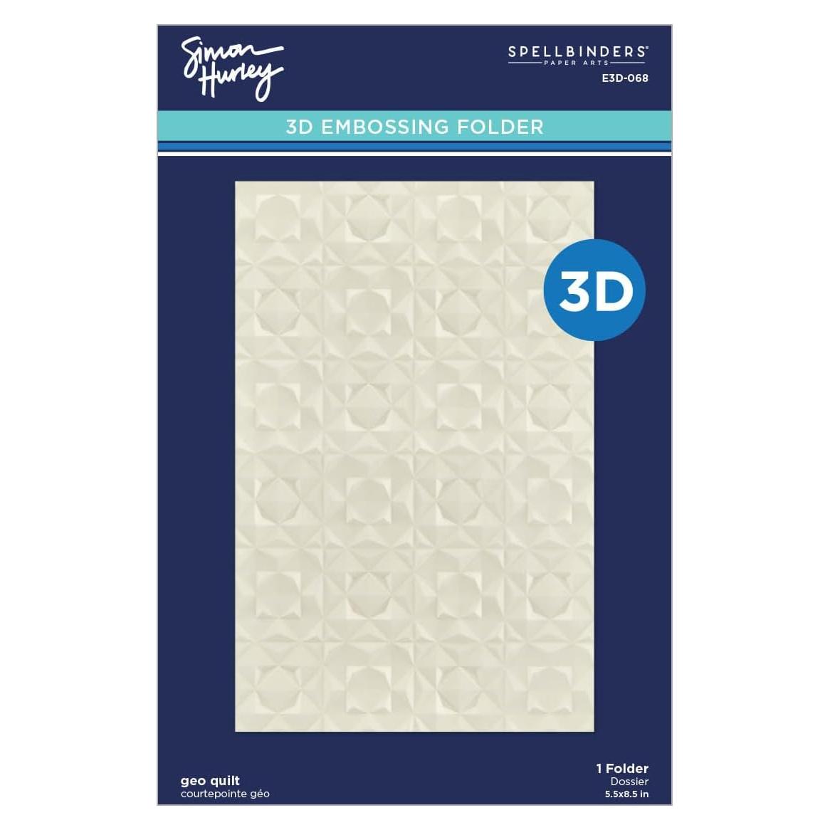 Carpeta de Embossing 3D Simon Hurley Geo Quilt 14x22 cm