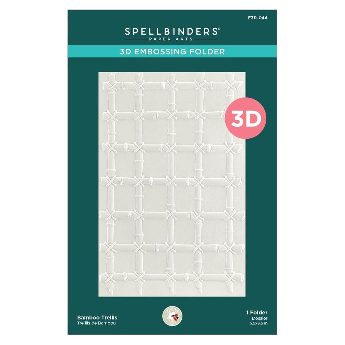Carpeta de Embossing 3D Spellbinders Trellis de Bambú 13.97 cm