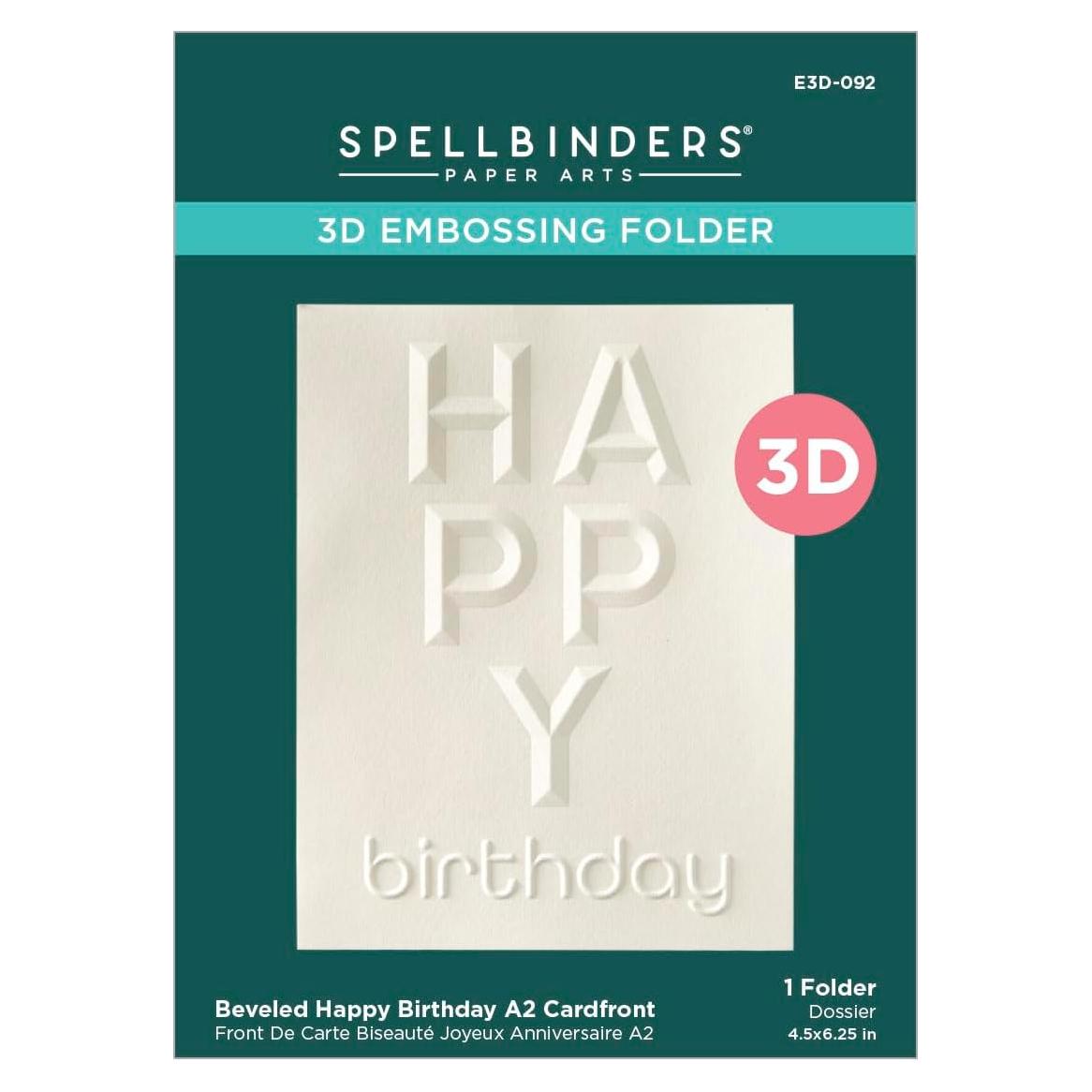 Carpeta de Embossing 3D Spellbinders Feliz Cumpleaños A2