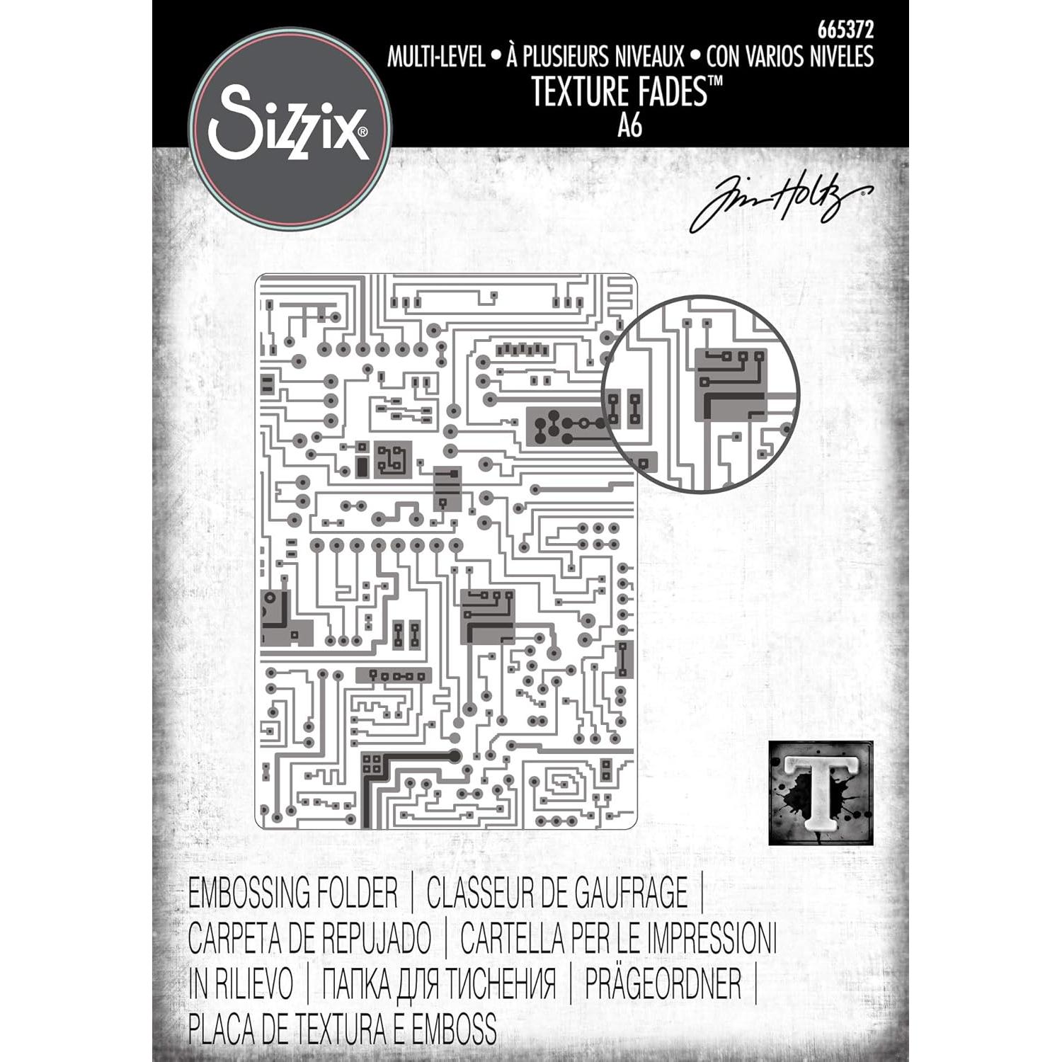 Carpeta de Embossing Sizzix Tim Holtz Circuito 15.9x10.8cm