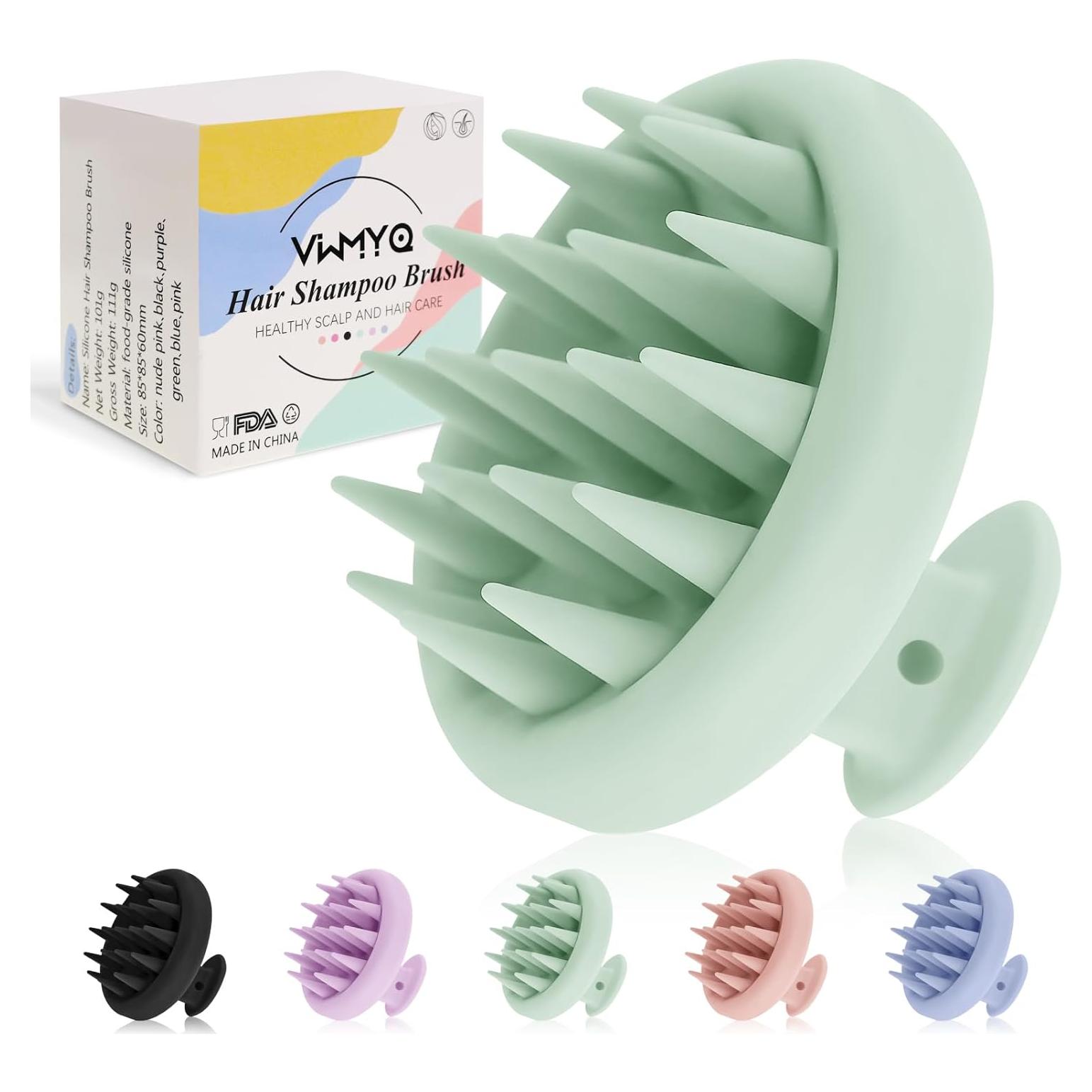 Cepillo Masajeador de Cuero Cabelludo VWMYQ Verde Silicona