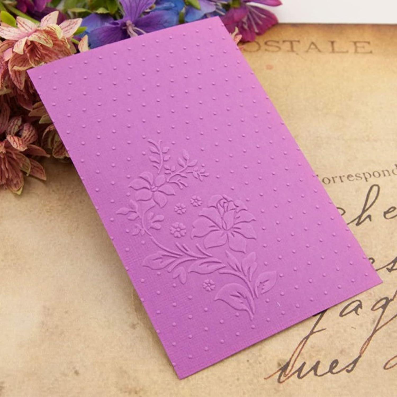 Embossing Folder, 4Pcs Plastic Embossed Template Embossing Folders Stencil Decorating for DIY Scrapbooking Card Making Photo Album Stamps Paper Craft Making Decoration