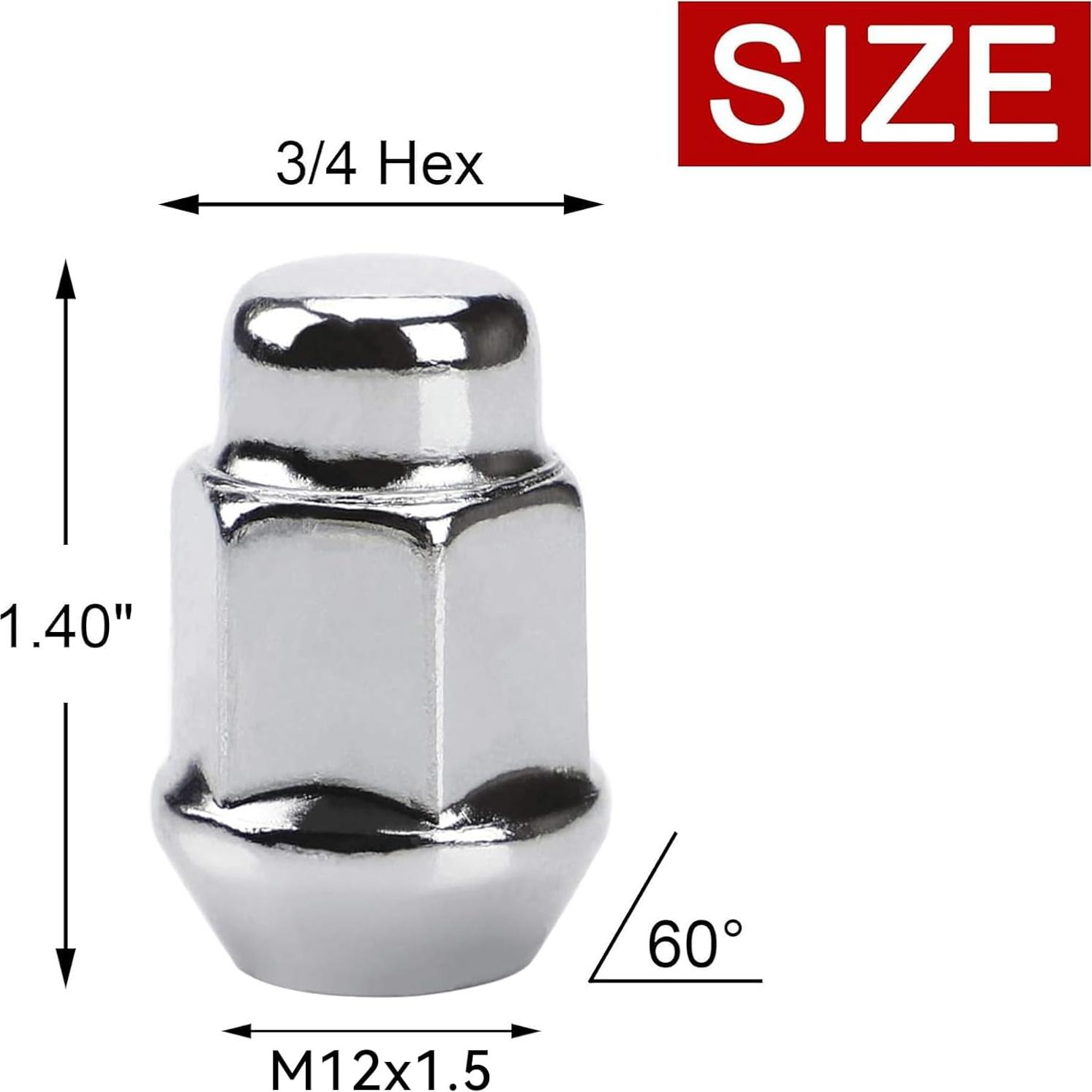 Tuercas de Rueda Acorn FLYCLE M12x1.5 Cromo 20PCS