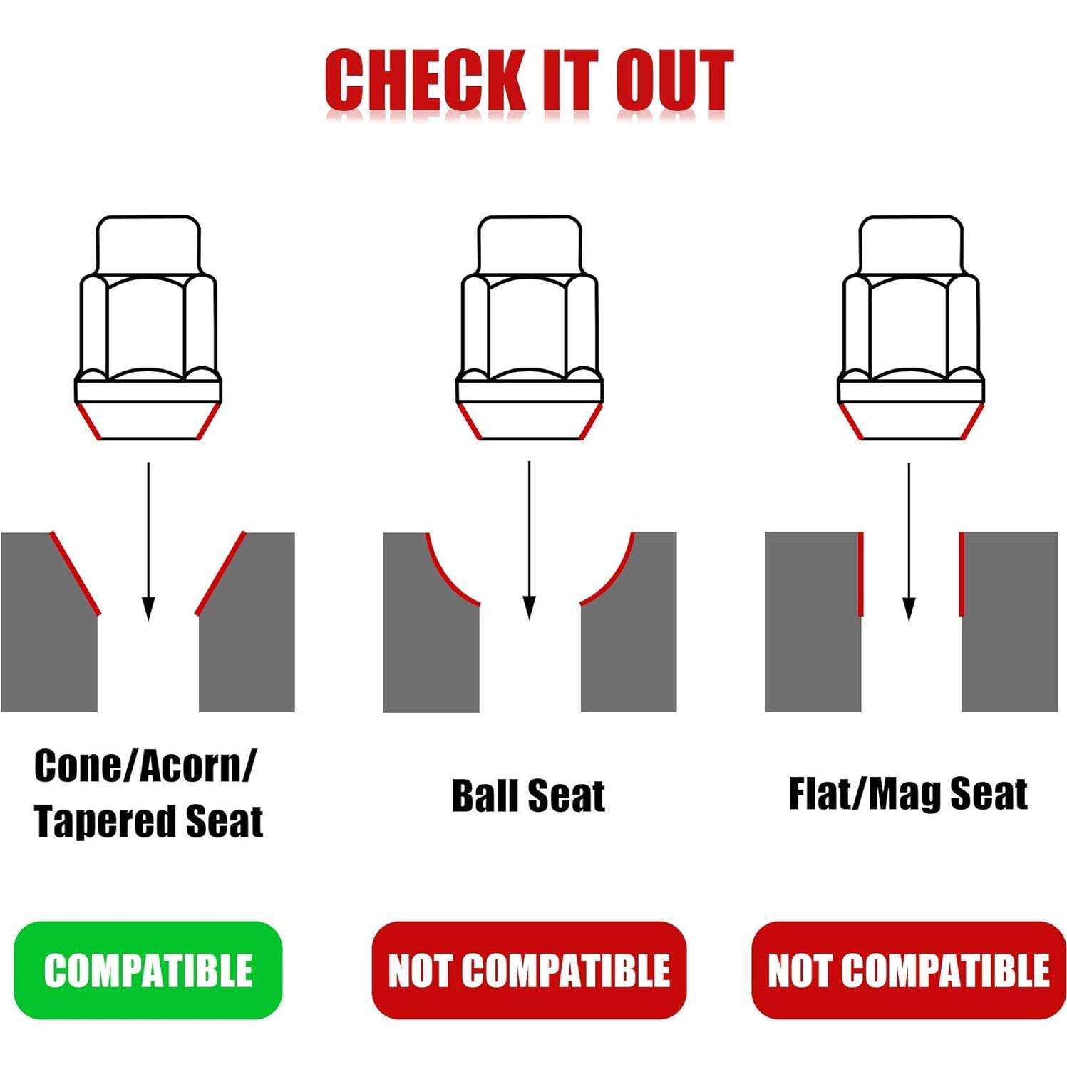 Tuercas de Rueda Acorn FLYCLE M12x1.5 Cromo 20PCS