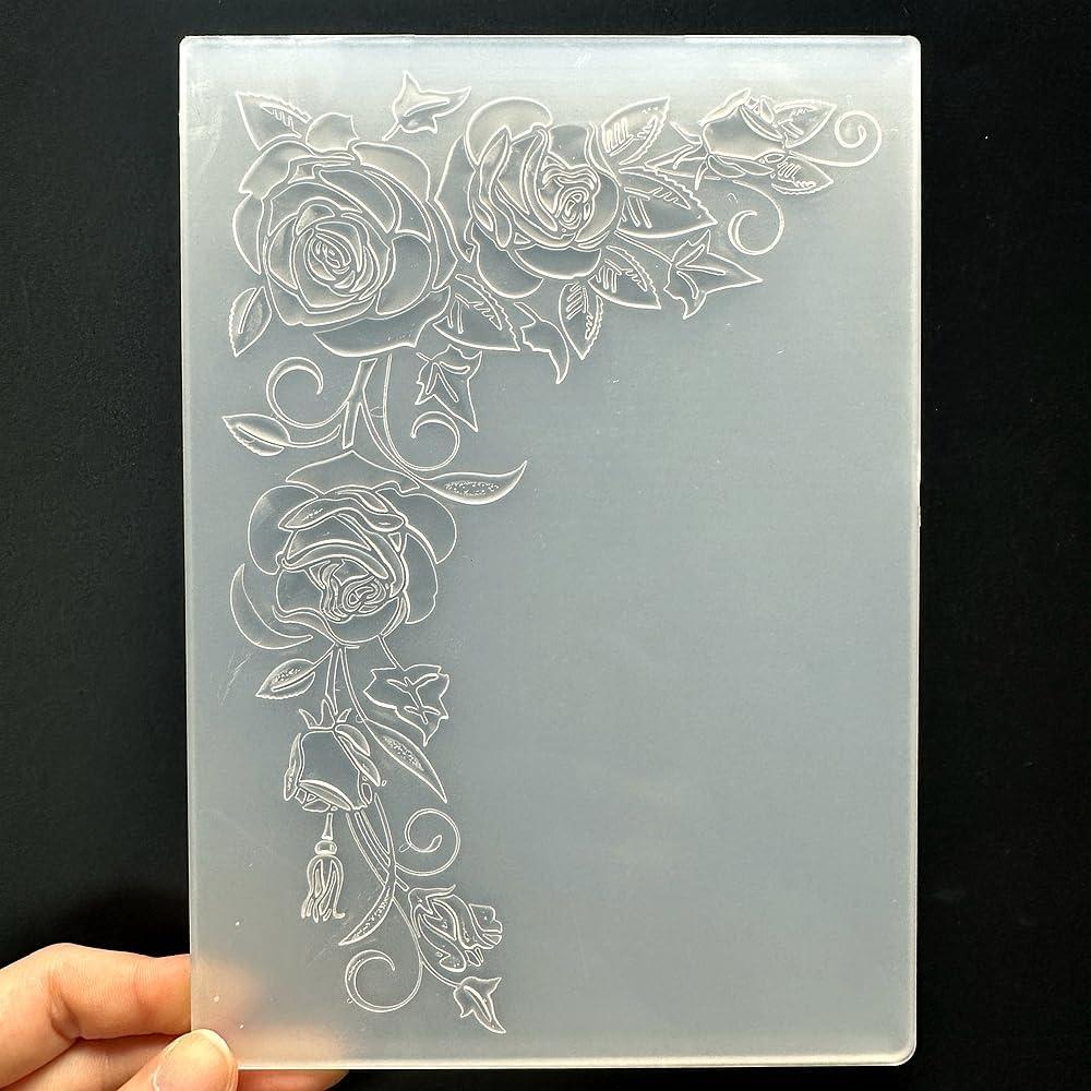 Plantilla de Embosado 3D Rosa Tridimensional 12.7x17.8 cm