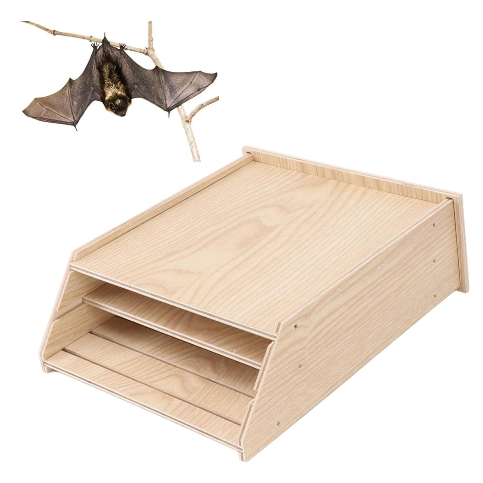 Casa de Murciélagos Luqeeg de Madera Doble Cámara 61x23.6cm