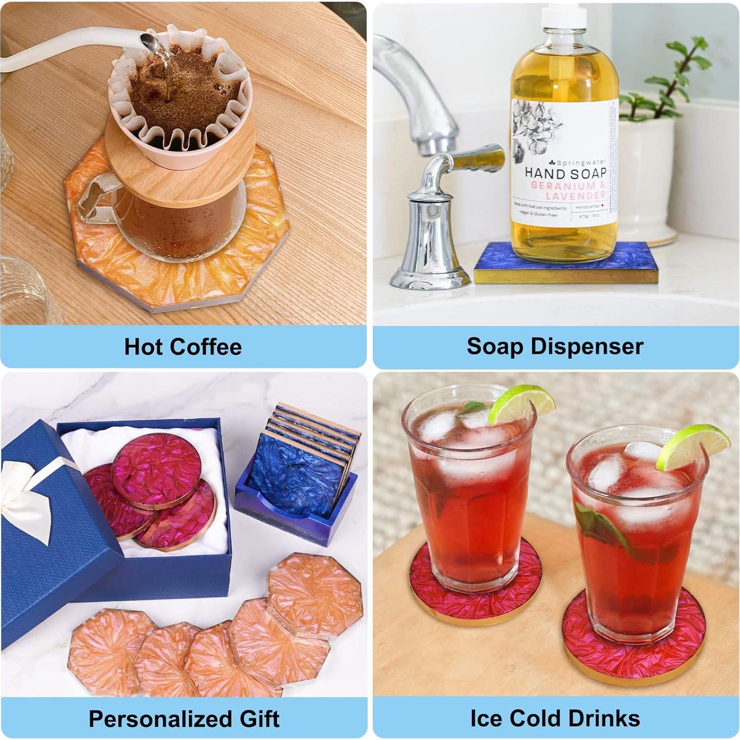 Molde de Resina para Posavasos LET'S RESIN 18 Pcs Silicona