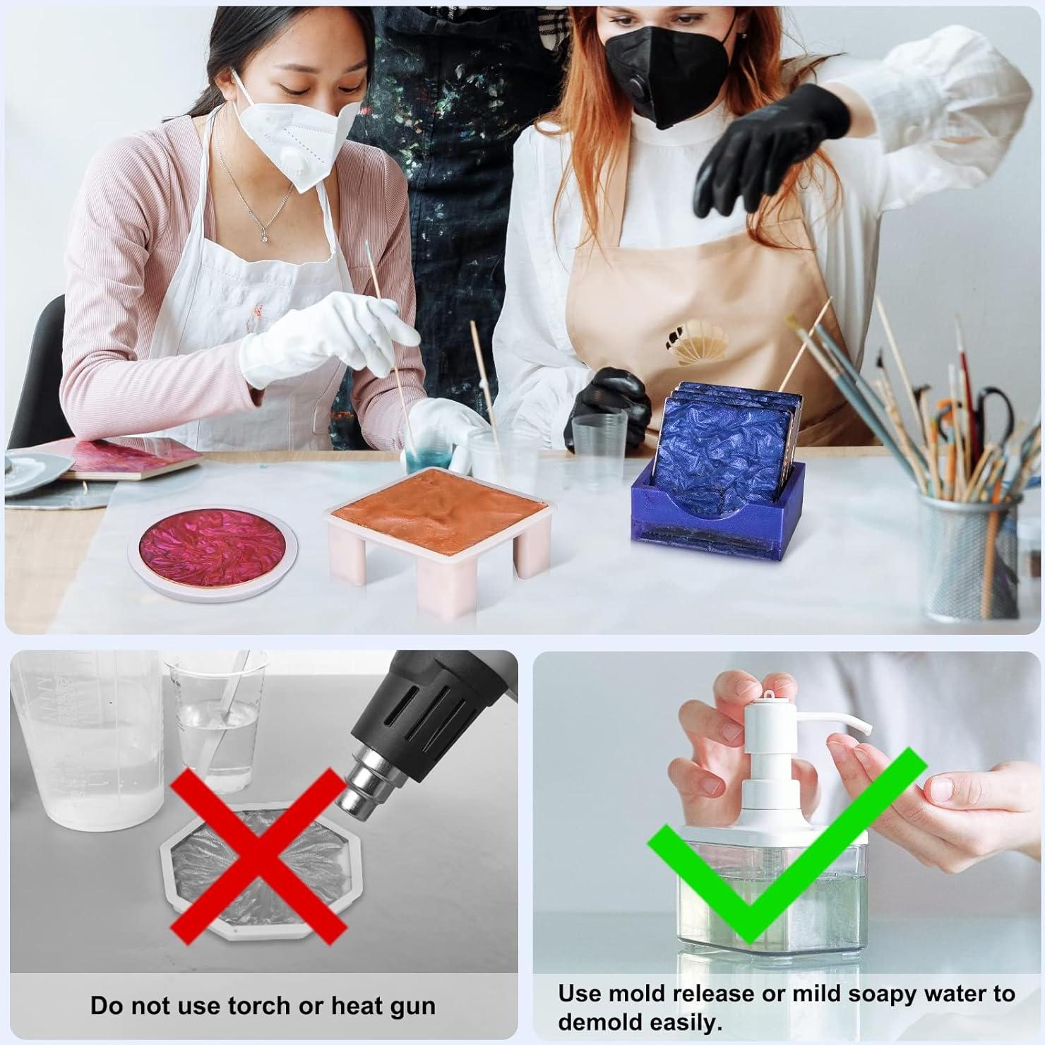 Molde de Resina para Posavasos LET'S RESIN 18 Pcs Silicona