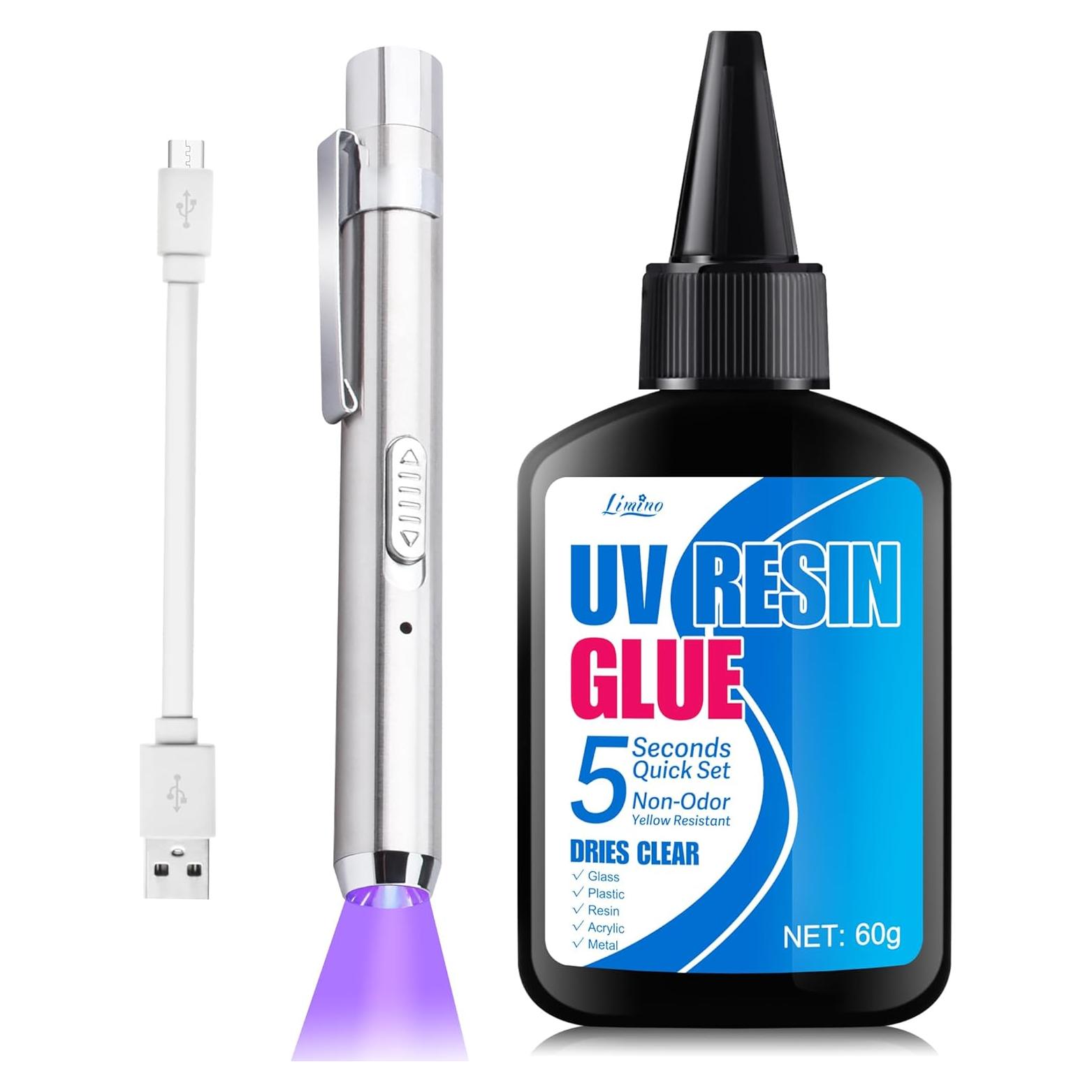 Kit de Resina UV Limino 60g con Linterna UV Recargable 395nm