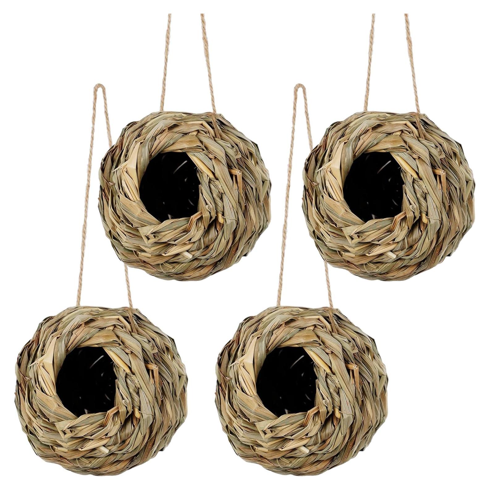 Casa Nido Colgante para Aves Winemana - 4 Paquetes, Hecho a Mano