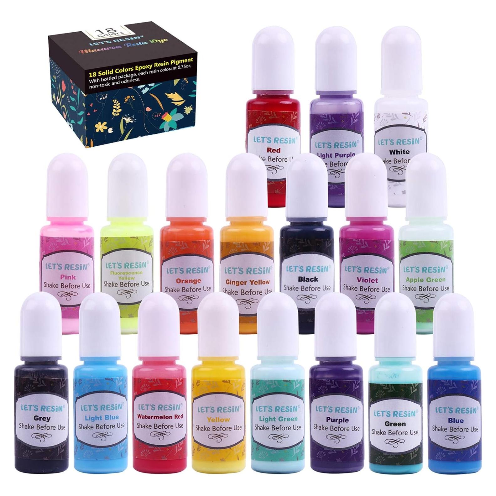 Pigmento Epoxy LET'S RESINA 18 Colores 0.35oz para Joyería