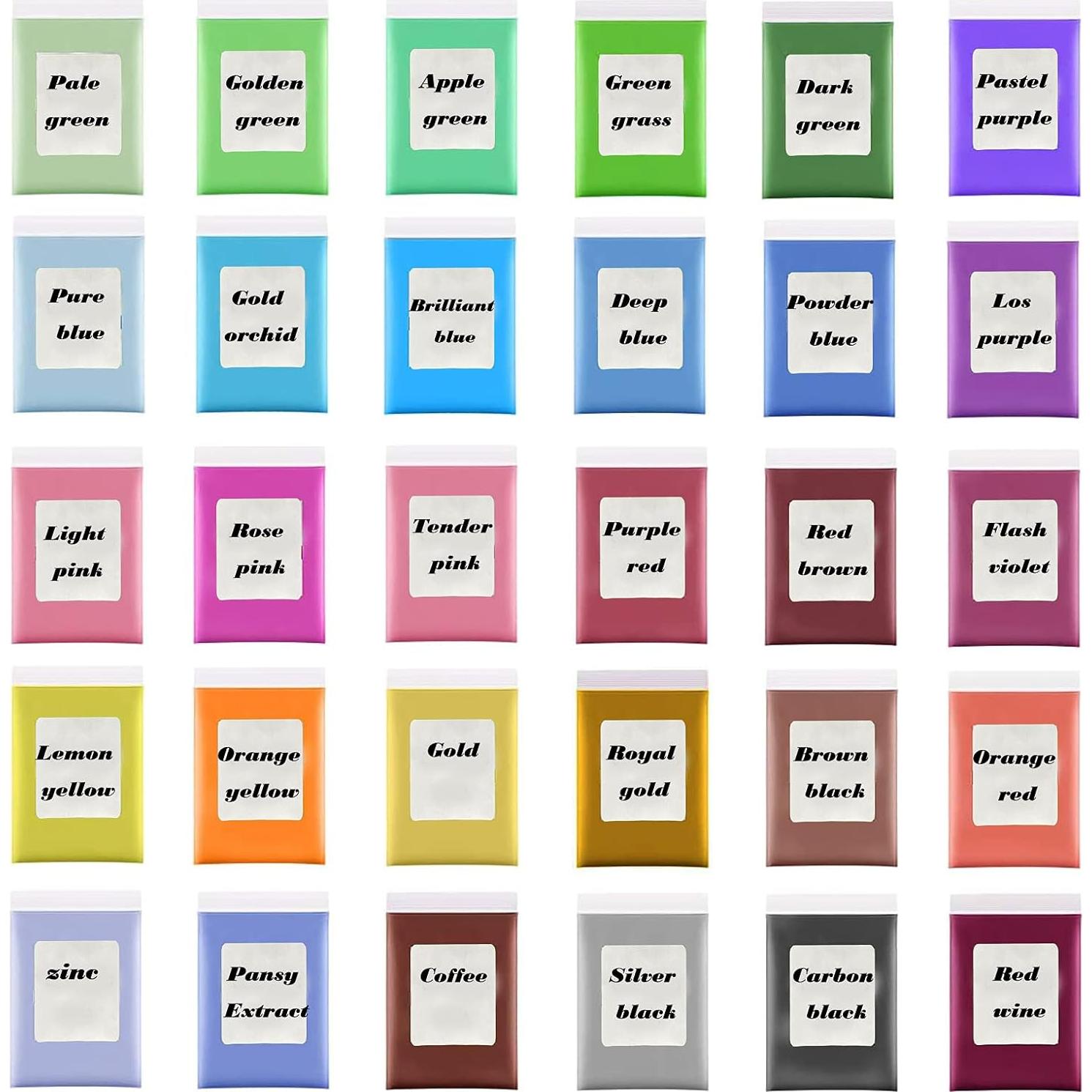 Polvo de Mica Brillante NTWJNJY - 30 Colores para Jabón y Resina