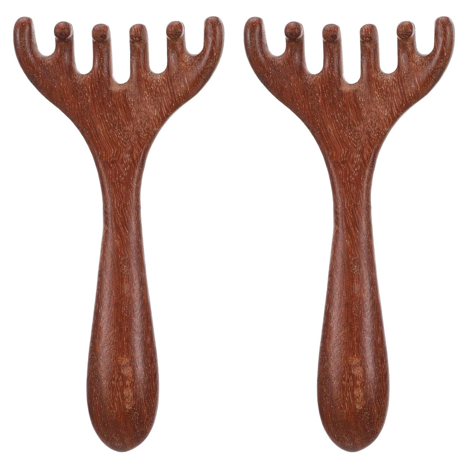 Masajeador de cuero cabelludo de madera Qianyu 2 Pcs 14.58x7.05 cm