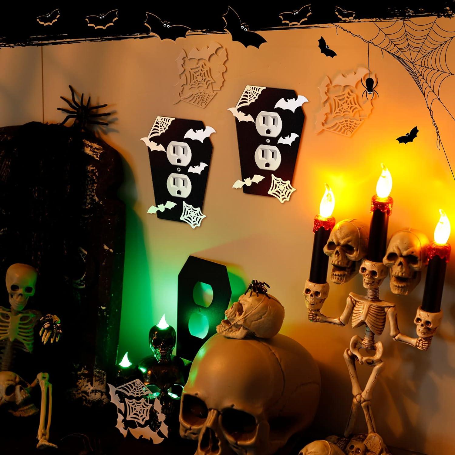 Tapa de Interruptor de Luz Peryiter 3 Piezas Gótica Metal Negra