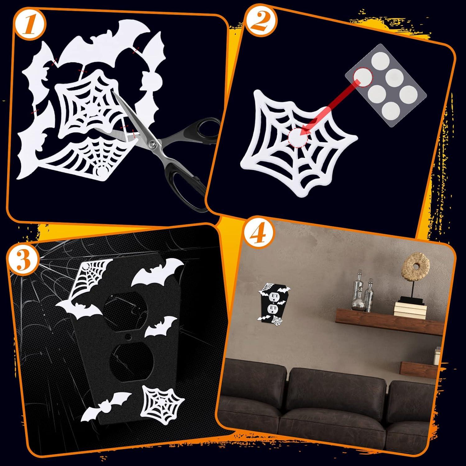 Tapa de Interruptor de Luz Peryiter 3 Piezas Gótica Metal Negra