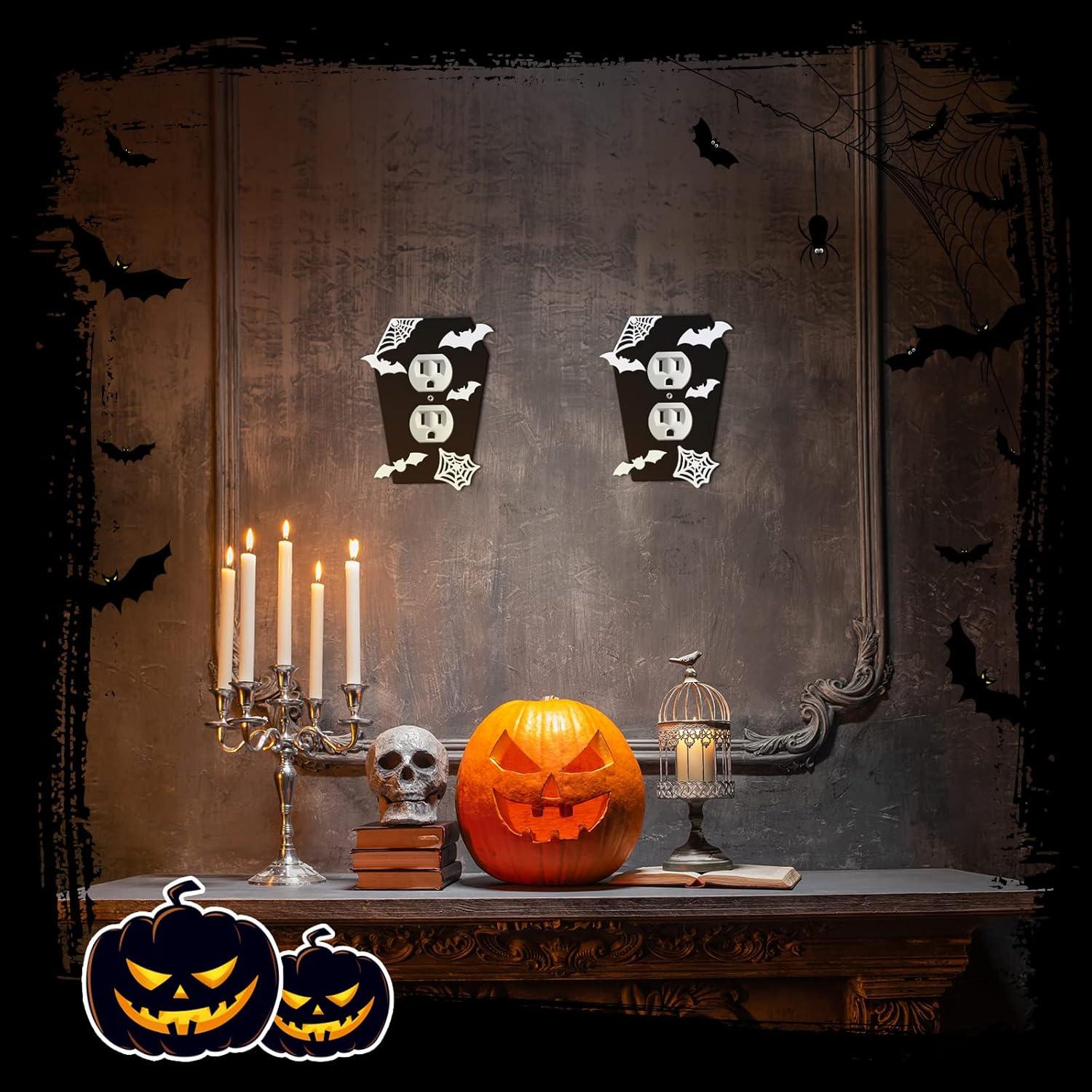 Tapa de Interruptor de Luz Peryiter 3 Piezas Gótica Metal Negra