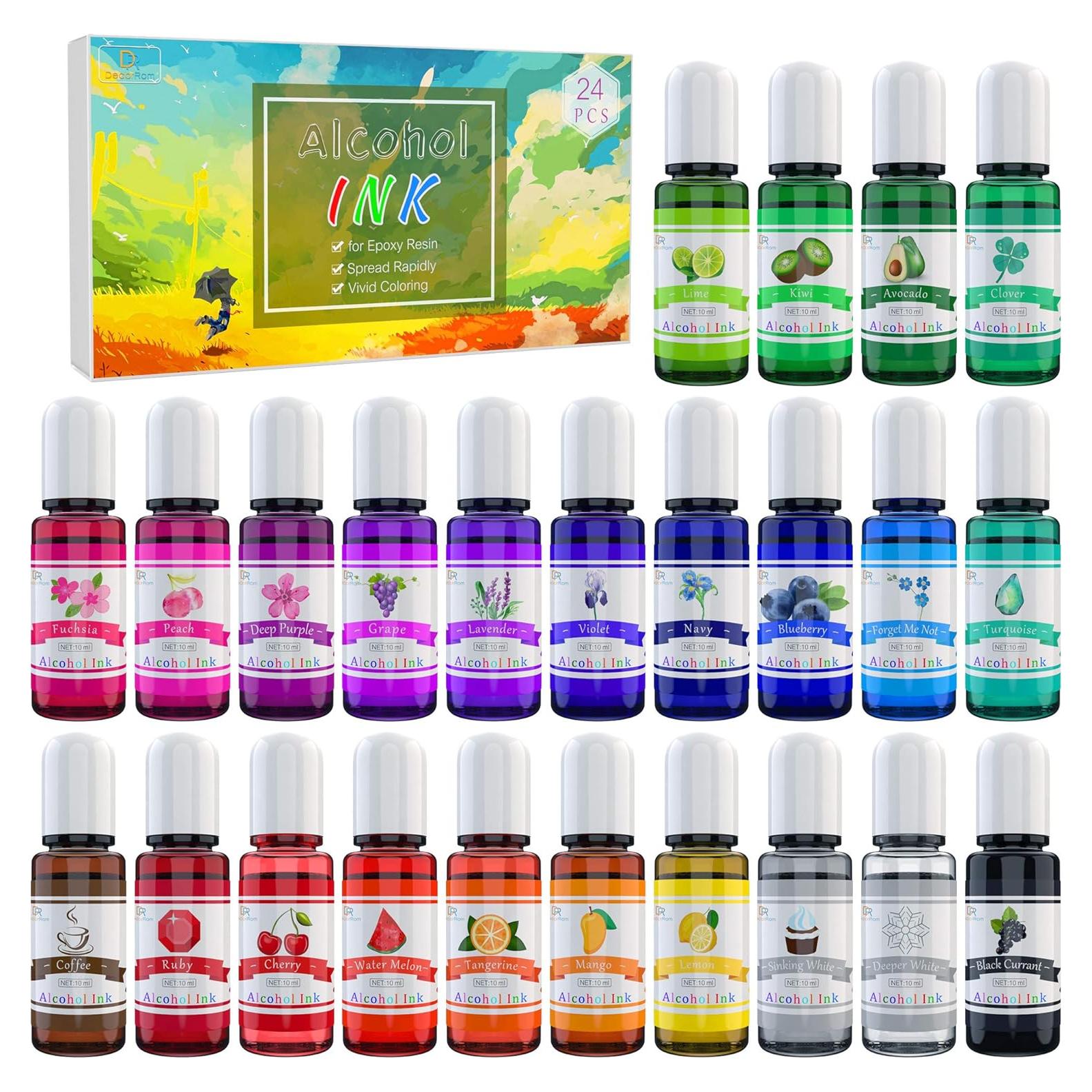 Juego de Tintas de Alcohol DecorRom - 24 Colores 10ml