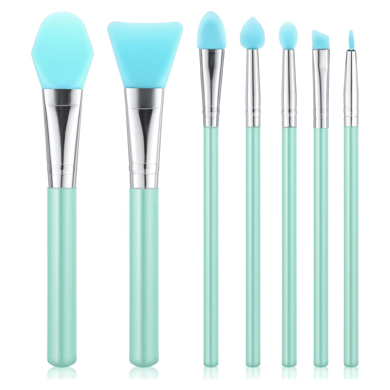 Kit de Brochas de Silicona QfwdfcTrenz - 7 Piezas Verde