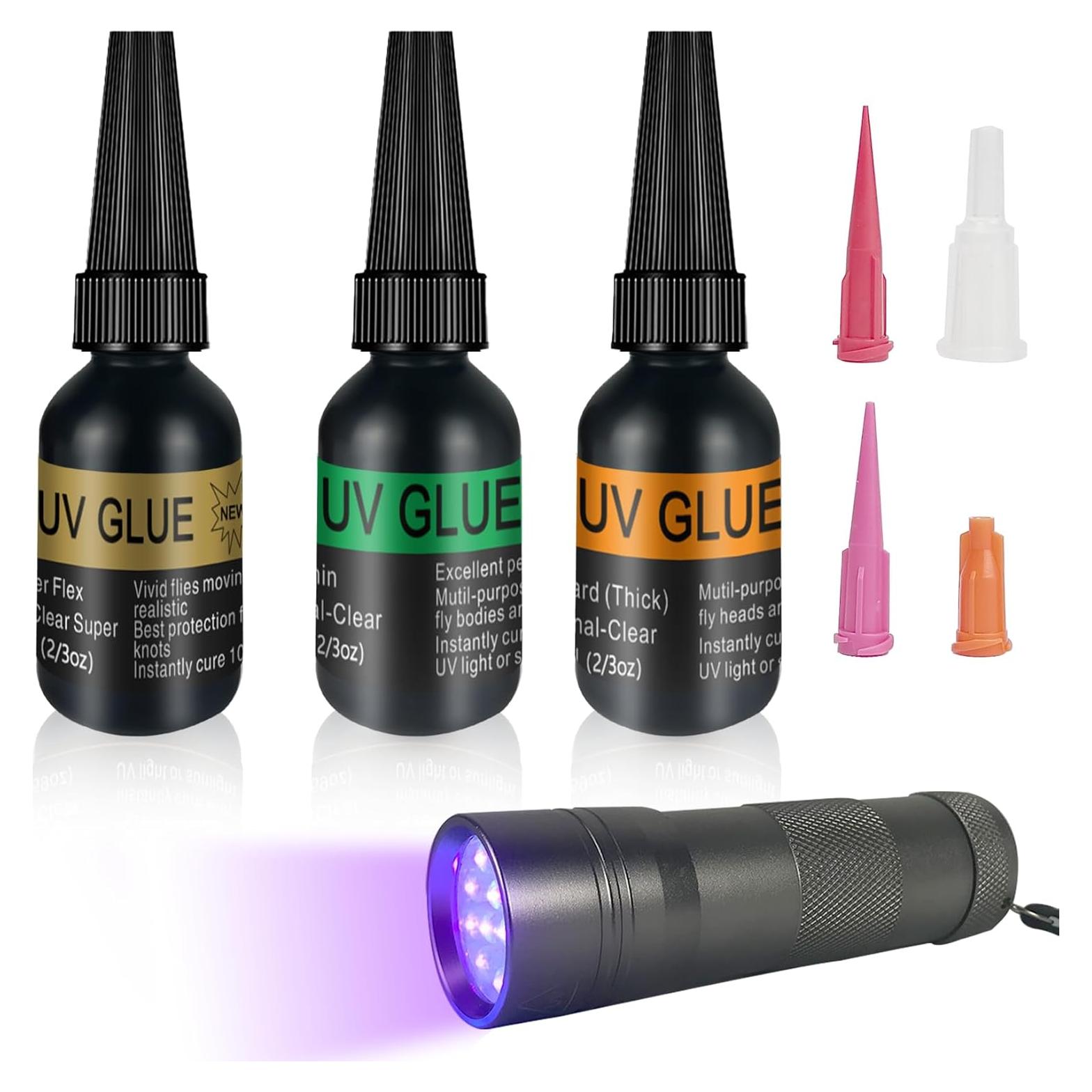 Pegamento UV Riverruns 20ml Grueso Delgado Flexible + Luz LED