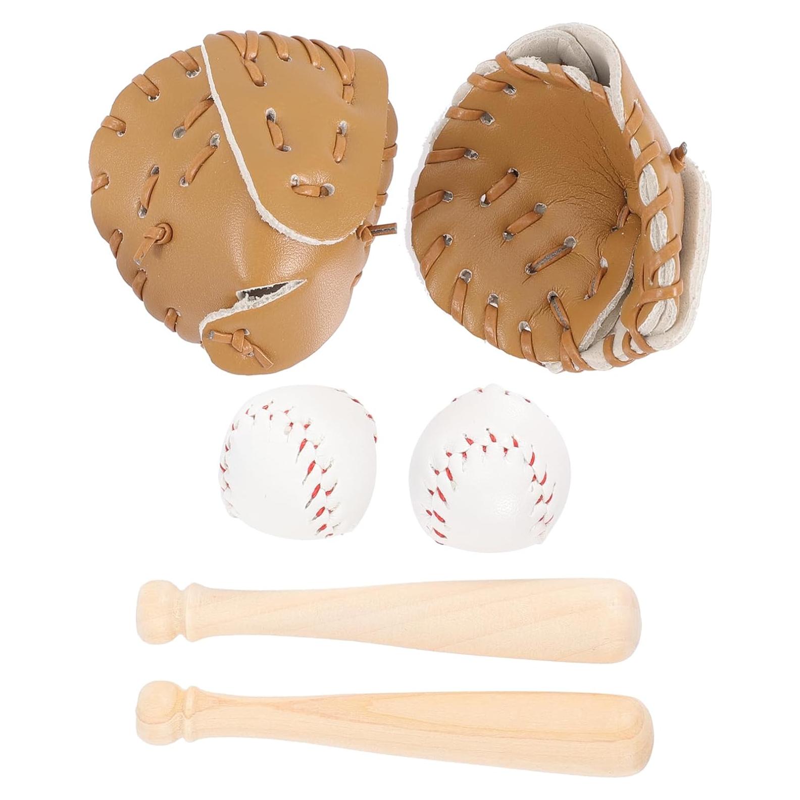Conjunto de Casa de Muñecas Béisbol Ciieeo 2 Bate Miniatura 2 Pelotas