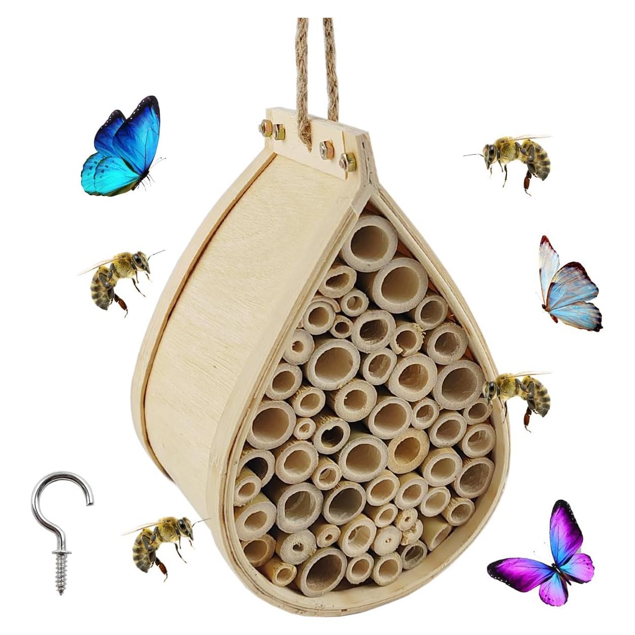 Casa de Abejas Mason TIHOOD - Hotel de Madera 21x12x14cm