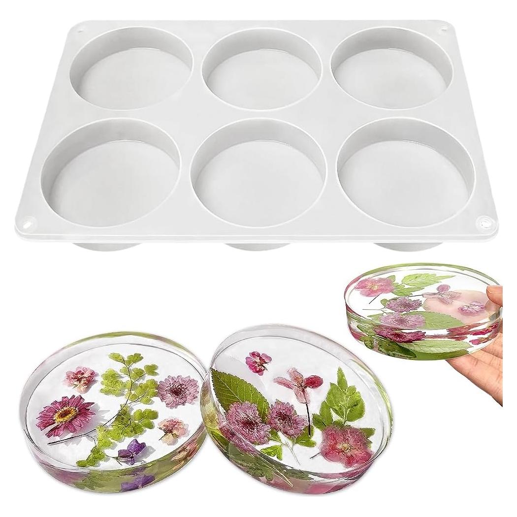 Molde de Posavasos Redondo Profundo ResinWorld 10 cm 6 Cavidades