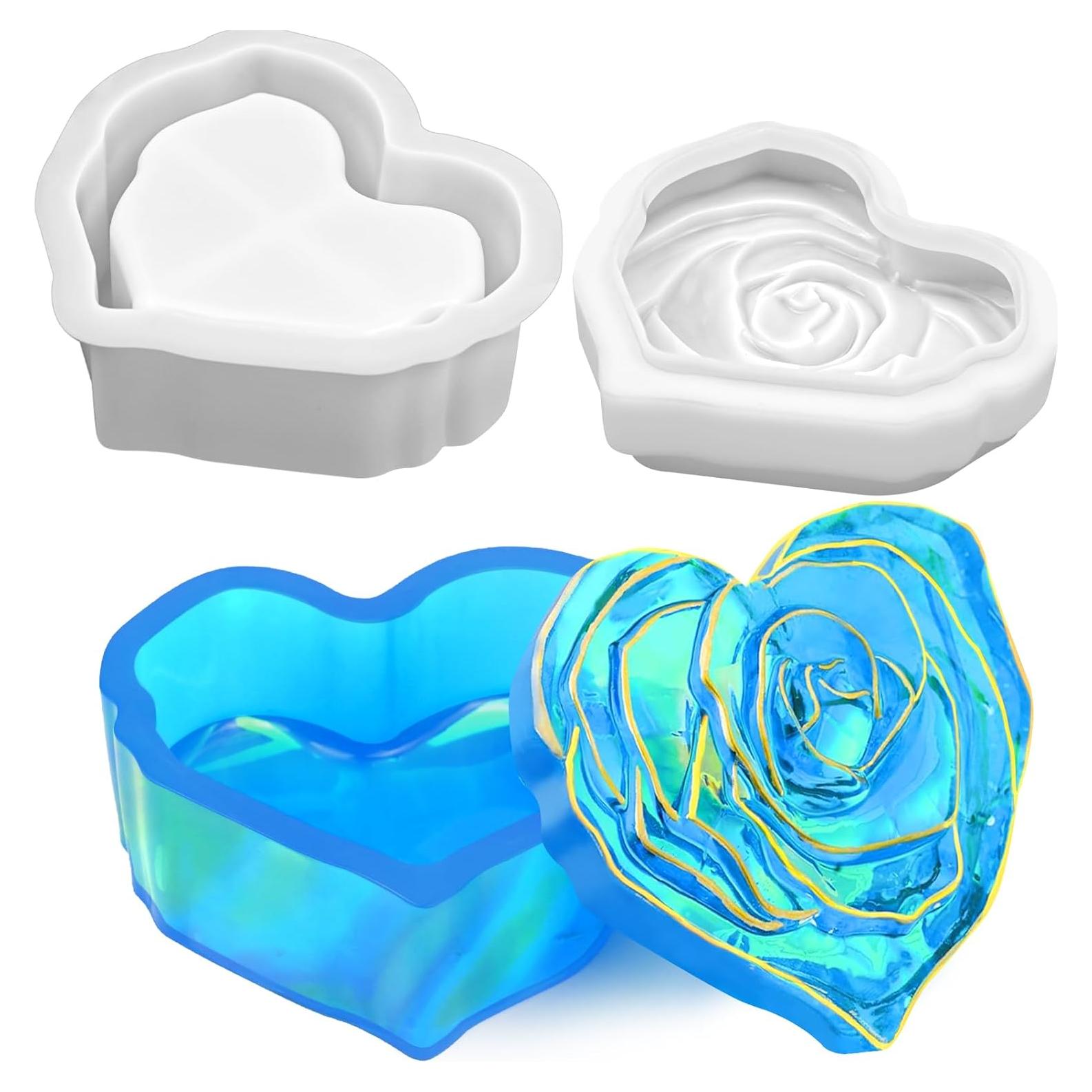 Molde de Silicona ZQYSING Tarro Corazón con Tapa Rosa