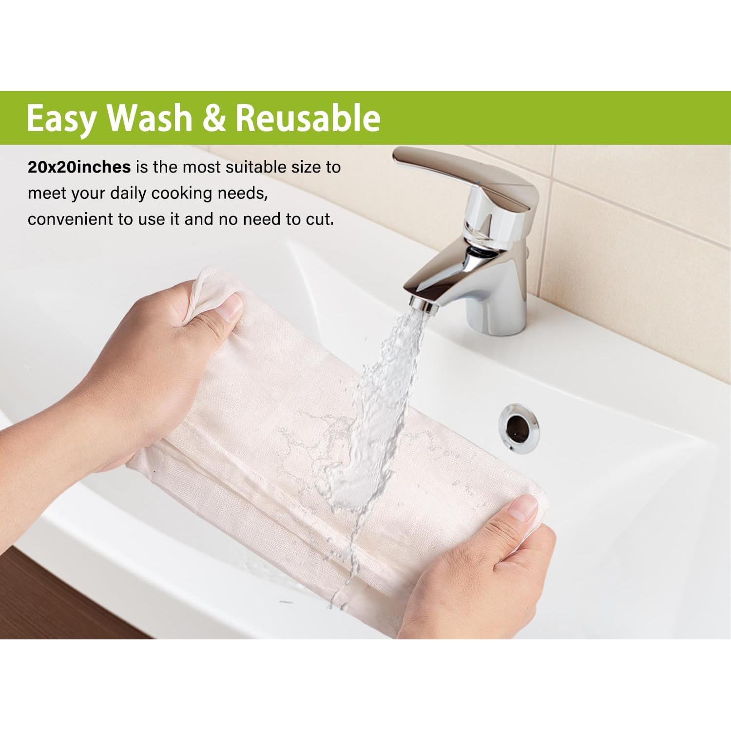 Paños de Queso Olicity 20x20 cm, 100% Algodón Orgánico - 2 Piezas