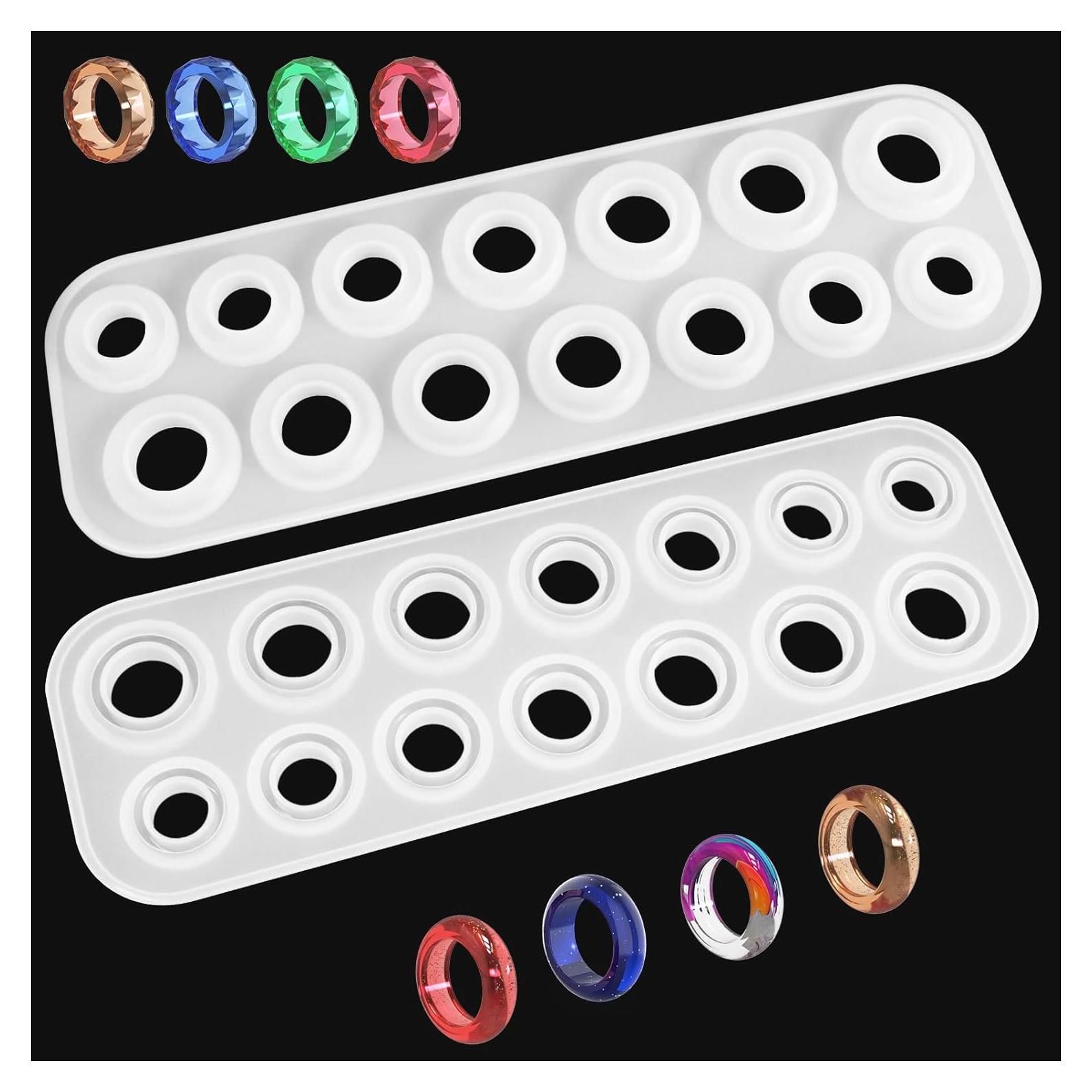 Moldes de Anillos de Silicona GAQWOK 14 Piezas 7 Tamaños