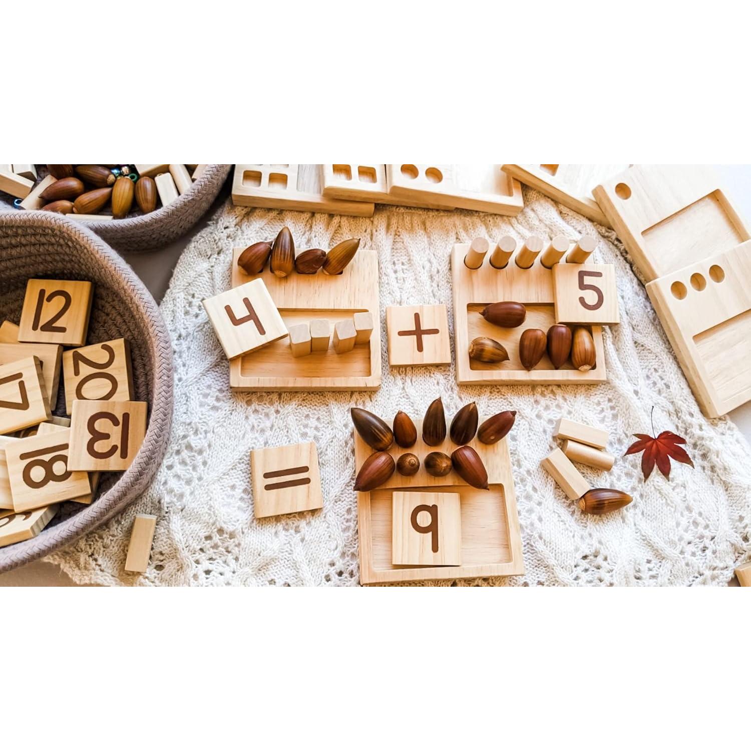 Juego de Matemáticas Montessori Little Bud Kids - Pegs de Contar