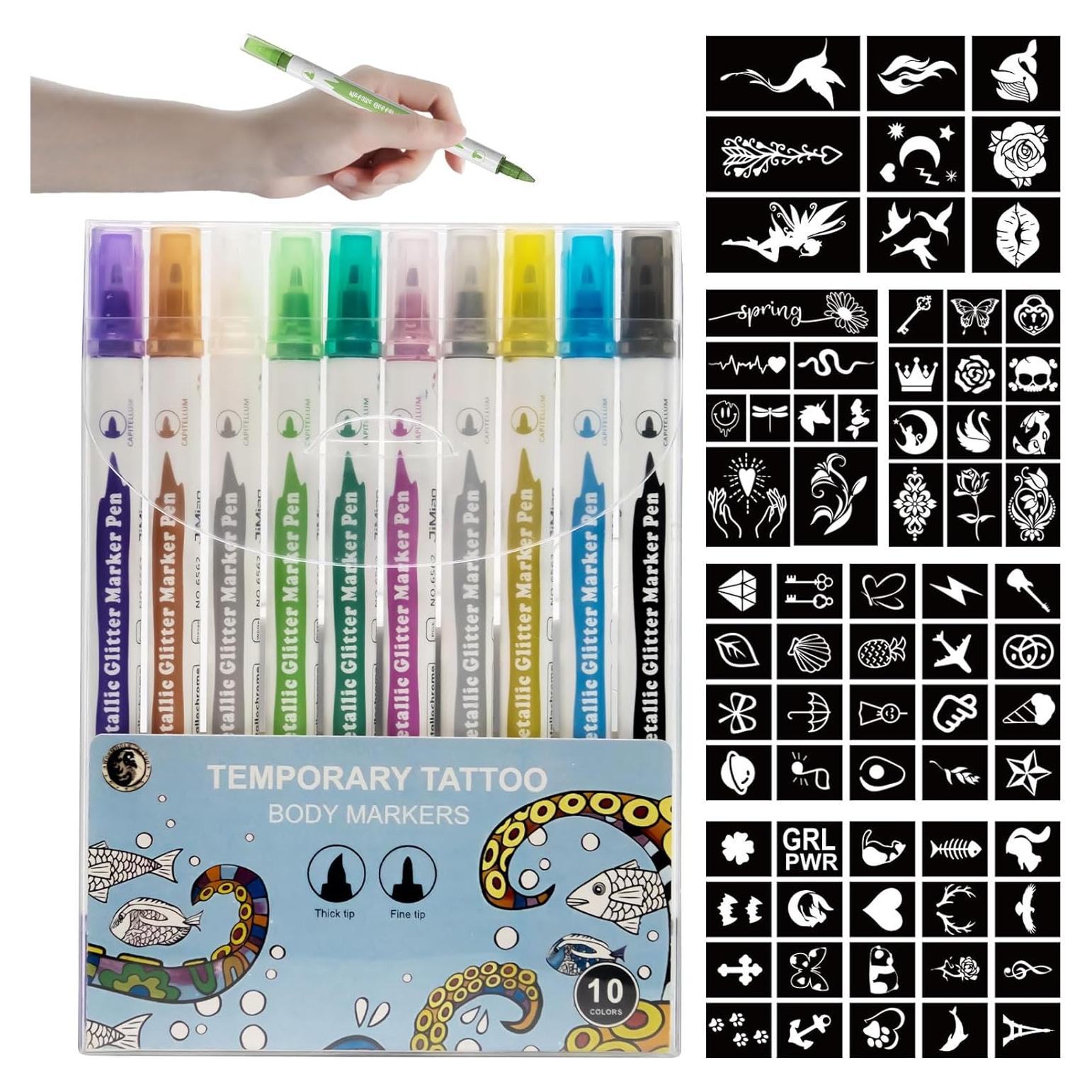 Kit de Tatuaje Temporal Wormhole 10PCS - Tintas Amigables con la Piel