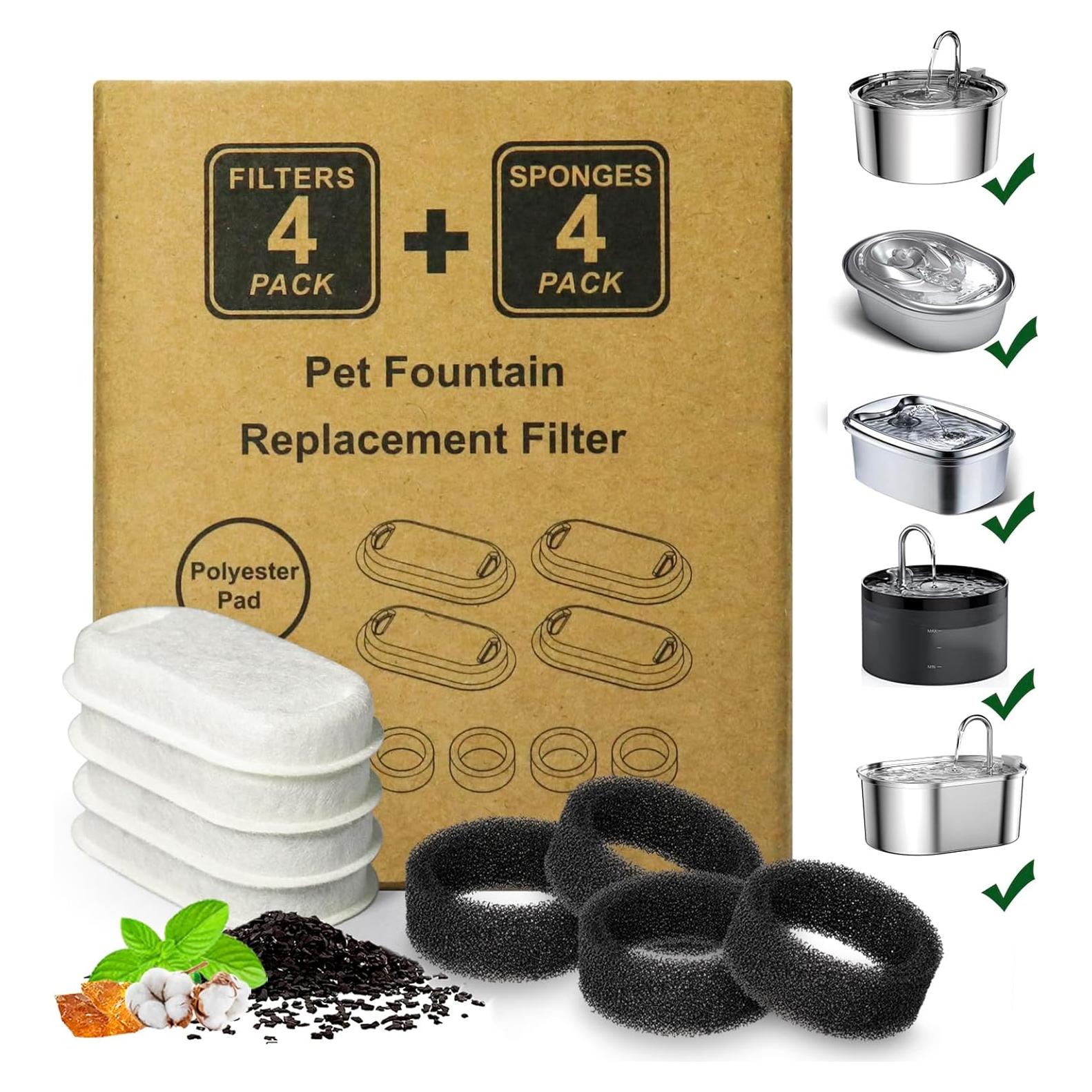 Filtros de Reemplazo KANCHOU para Fuente de Agua Gatos 8 Pzas