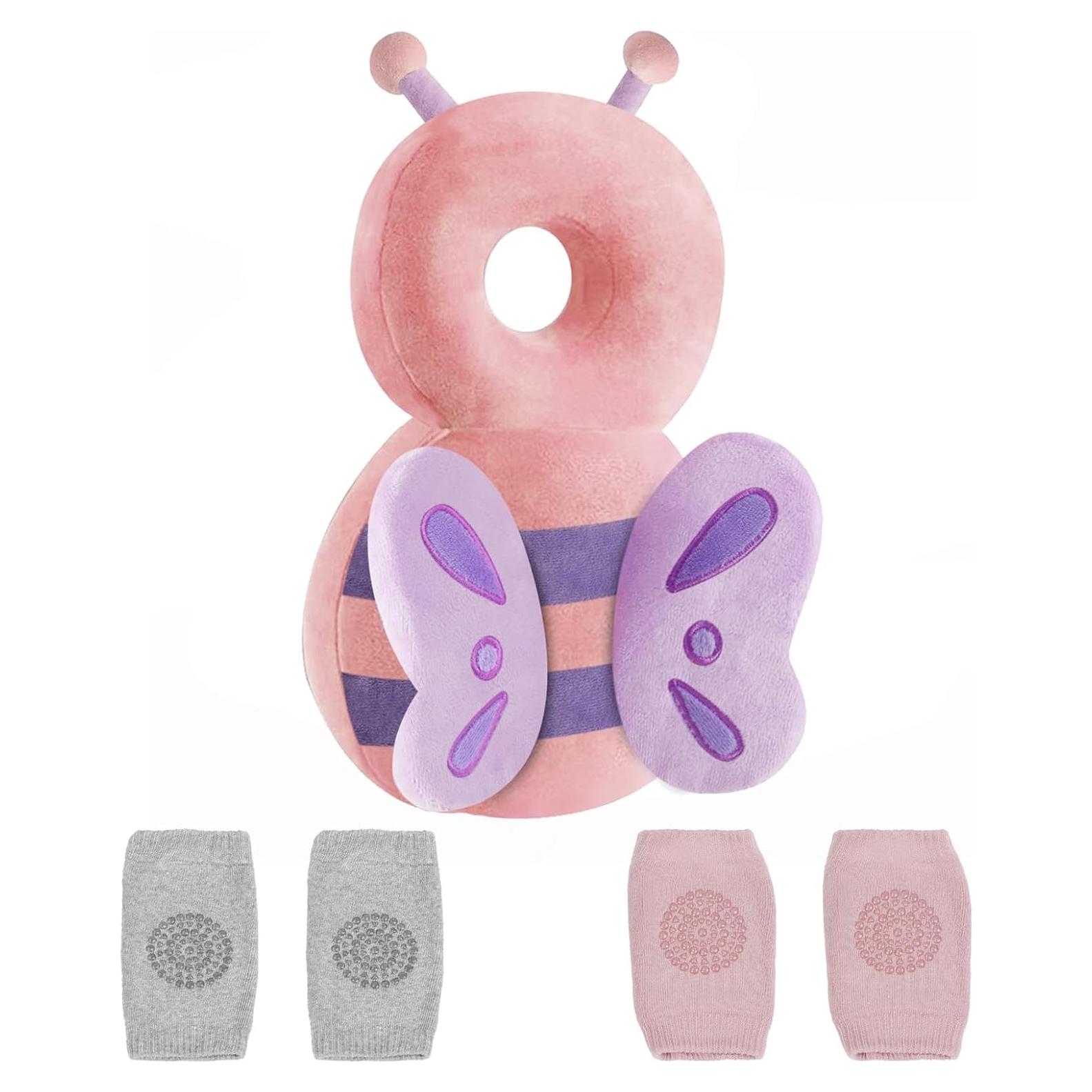 Mochila Protectora de Cabeza PandaEar Rosa con Rodilleras