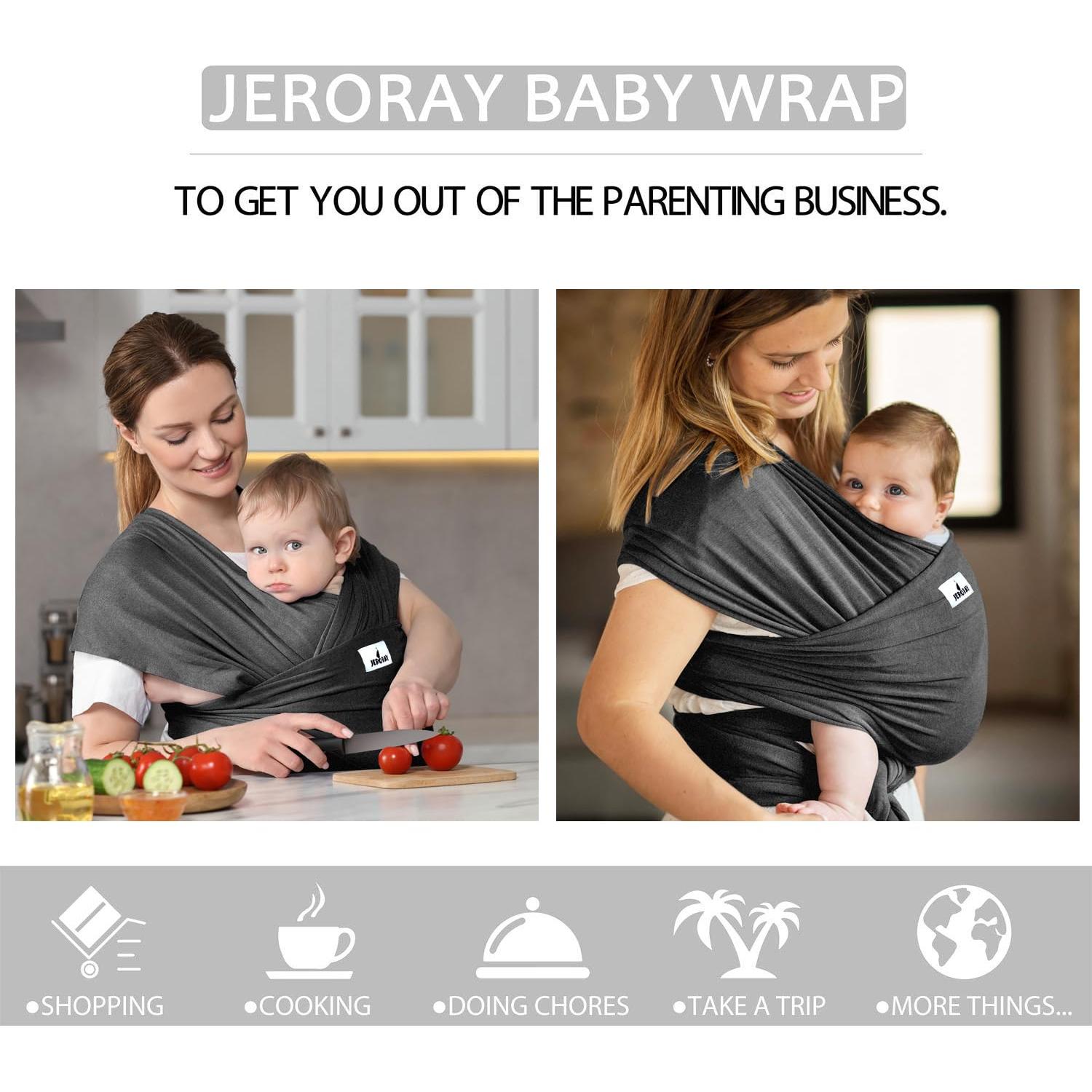 Portabebés Baby Wraps Jeroray Gris Melange Ligero y Suave