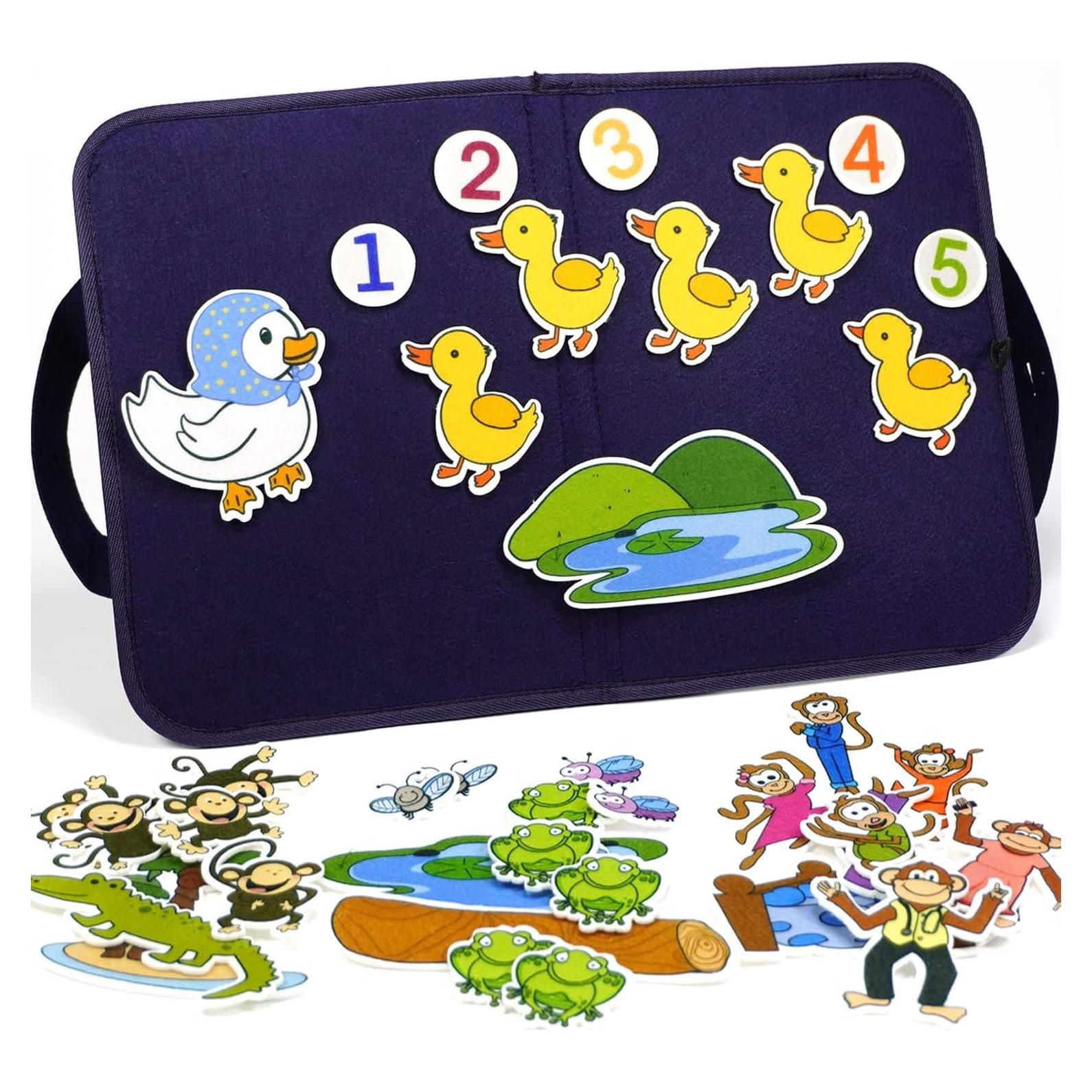 Tablero de Fieltro CHEFAN para Niños con 4 Conjuntos de Rimas